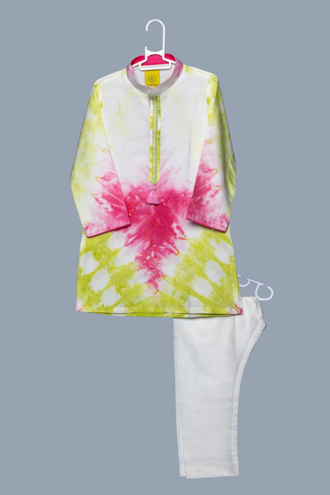 Para Tie Dye Pattern Straight Kurta With Pant