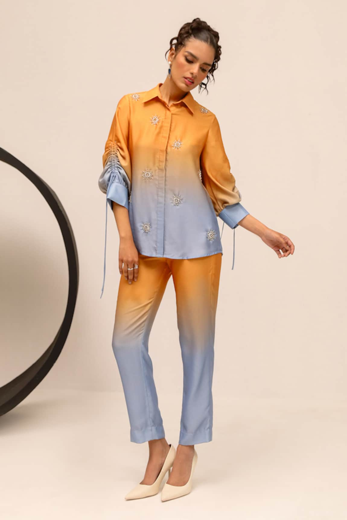 Label Deepika Nagpal Marisa Hand Embroidered Shirt With Trouser