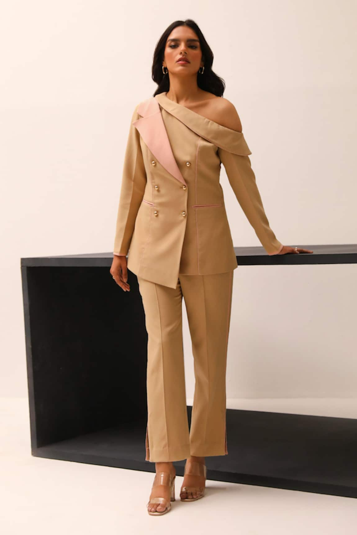 Label Deepika Nagpal Elora Asymmetric Blazer & Trouser Set