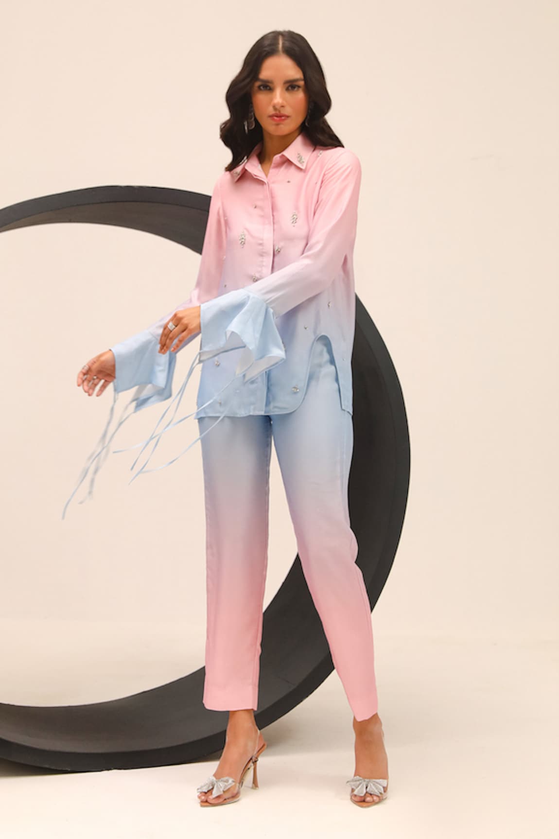 Label Deepika Nagpal Cory Ombre Shirt With Trouser