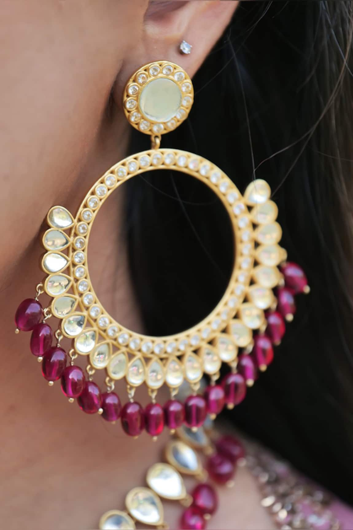 Zariin Mehfil Stone Embellished Earrings