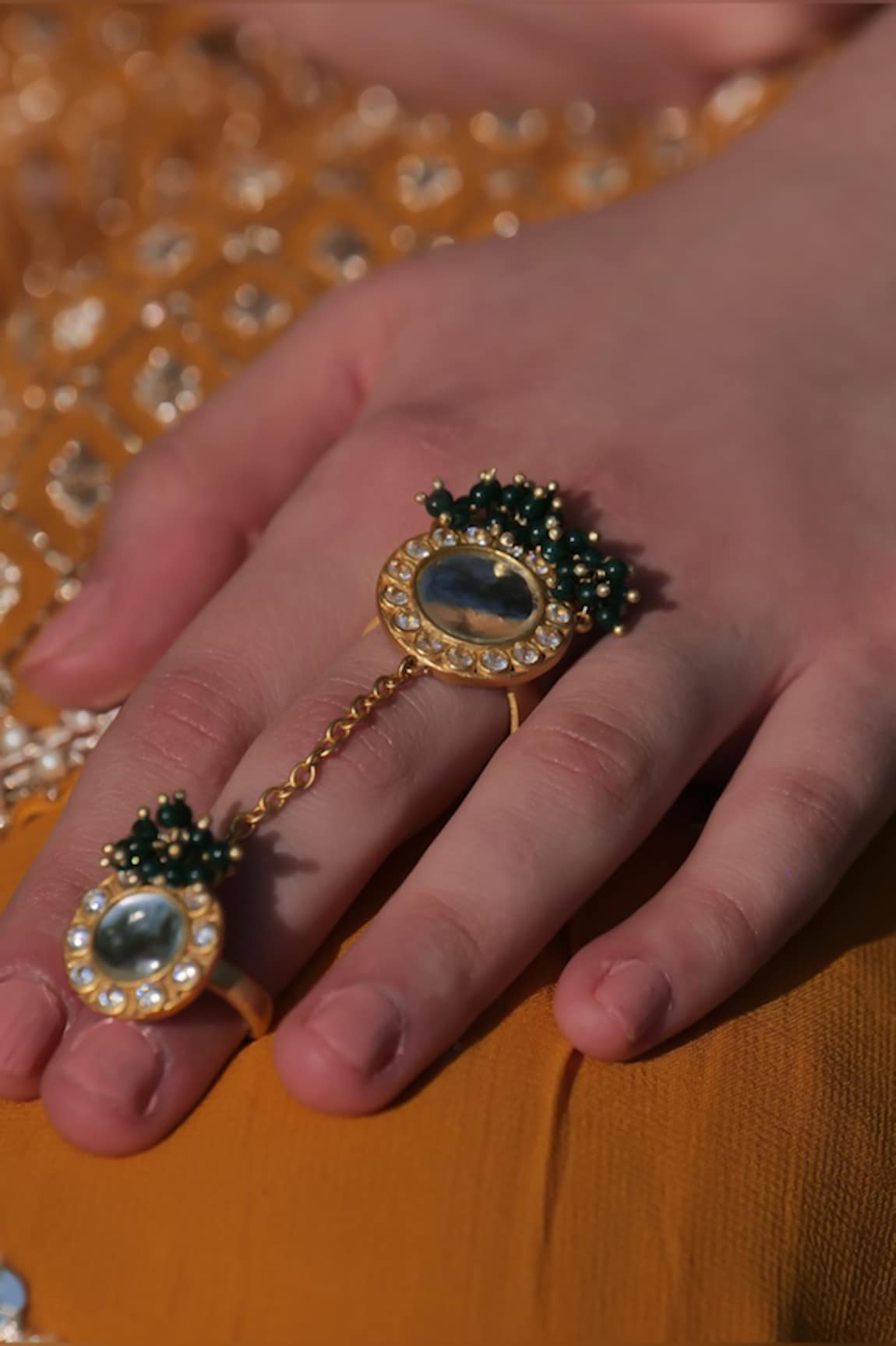 Zariin Jhoom Embellished Double Ring