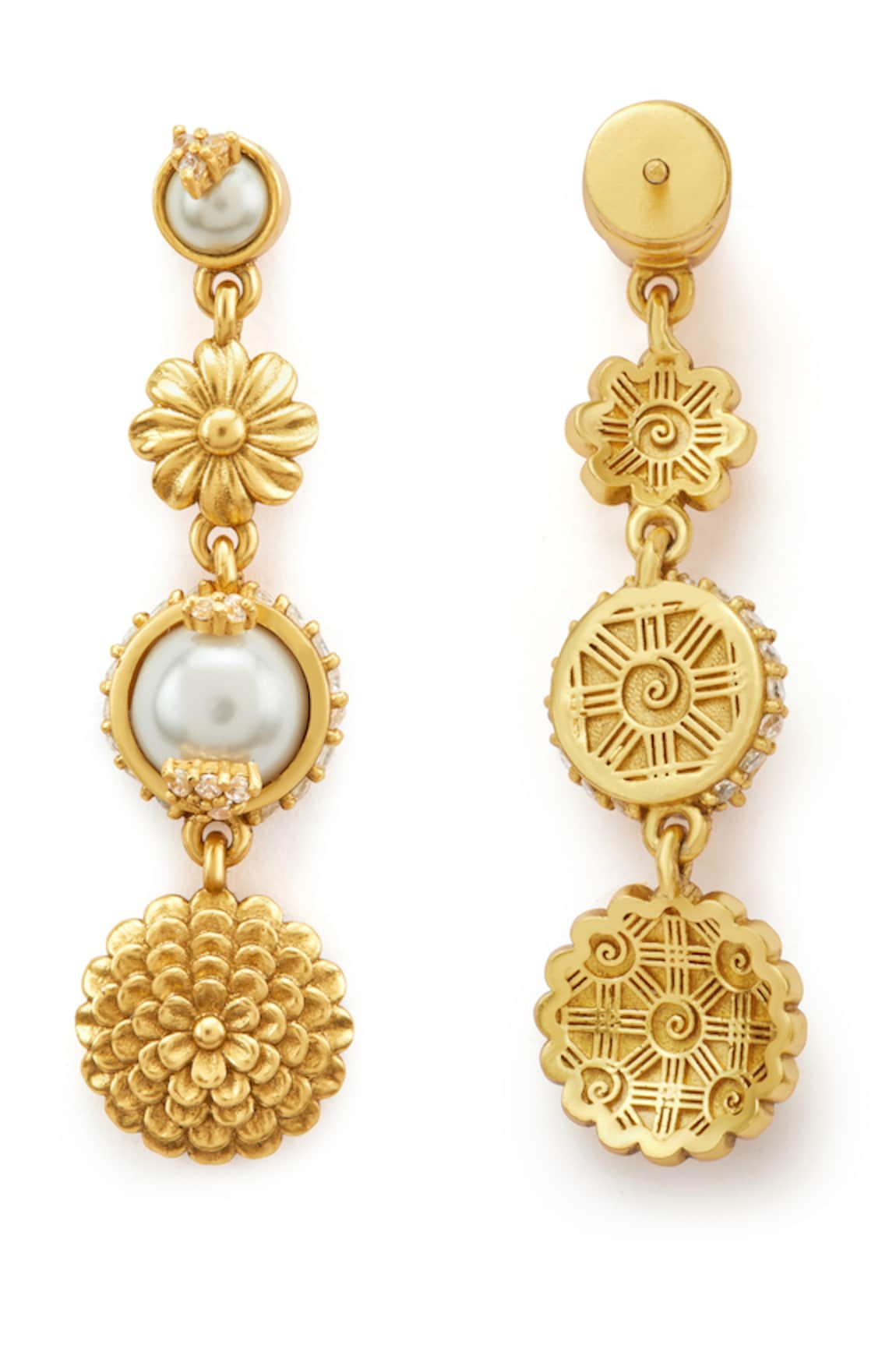 Aulerth X JJ Valaya Floral Cutwork Dangler Earrings