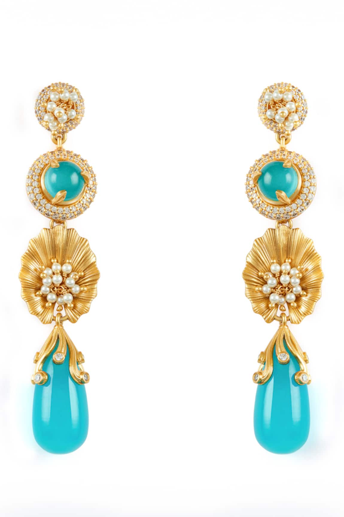 Aulerth X JJ Valaya Odeta Embellished Detachable Drop Earrings