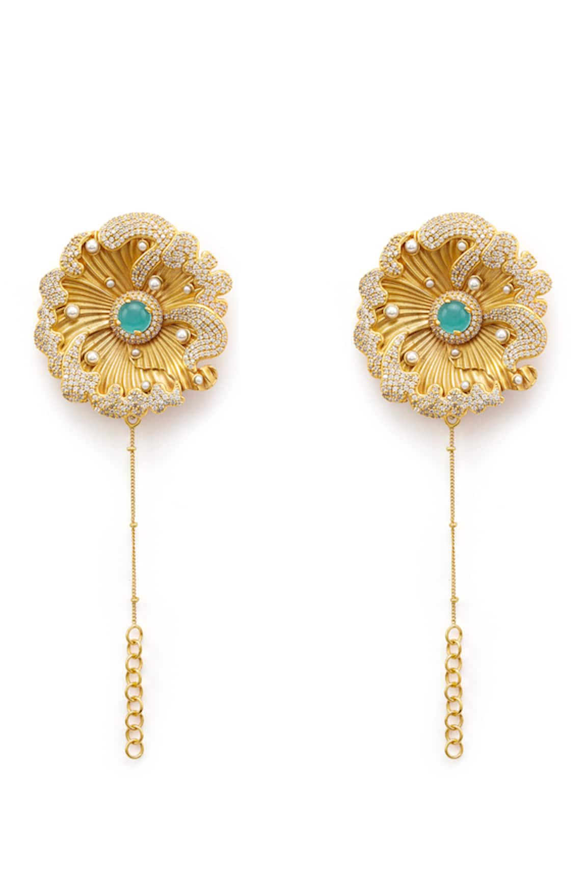 Aulerth X JJ Valaya Odeta Floral Embellished Stud Earrings