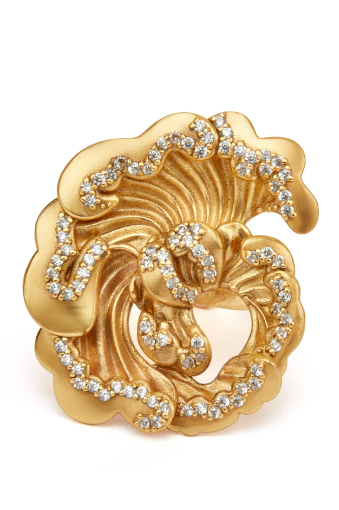 Aulerth X JJ Valaya Odeta Embellished Carved Ring