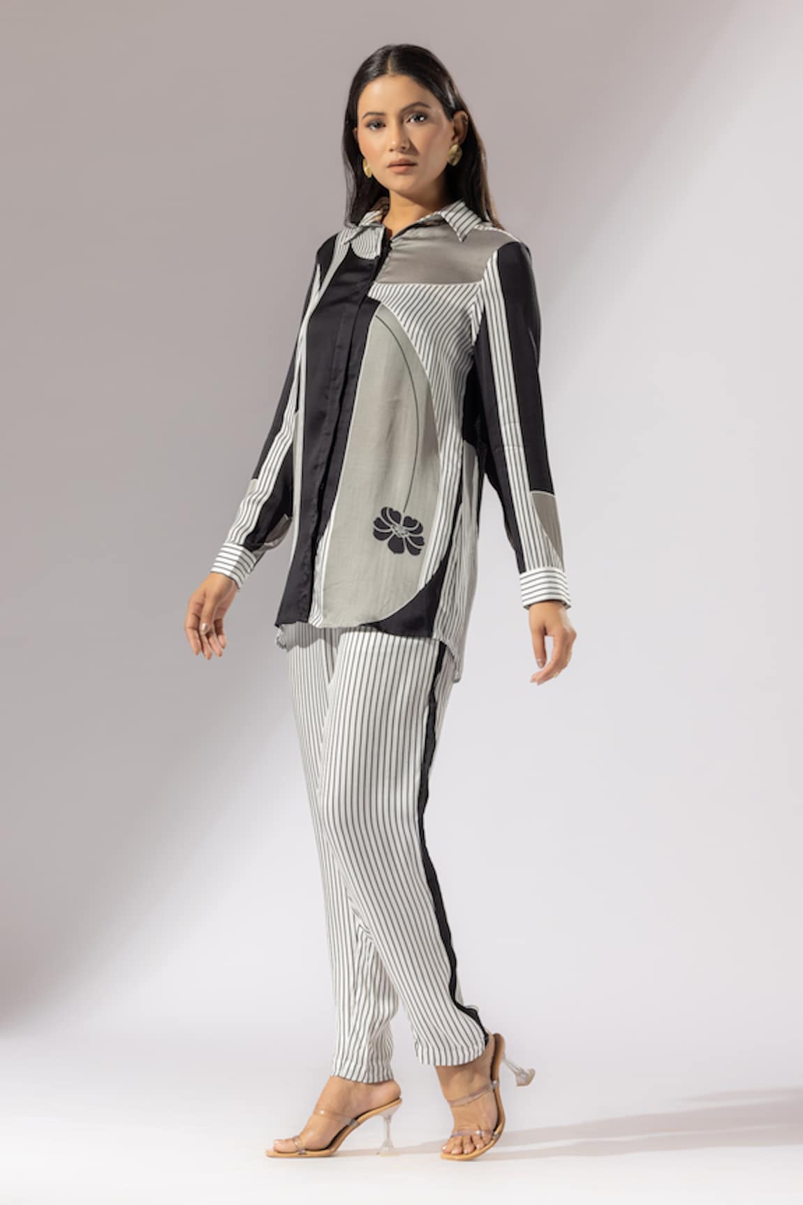 Thee Modern Roots Striped Florin Print Shirt With Pant