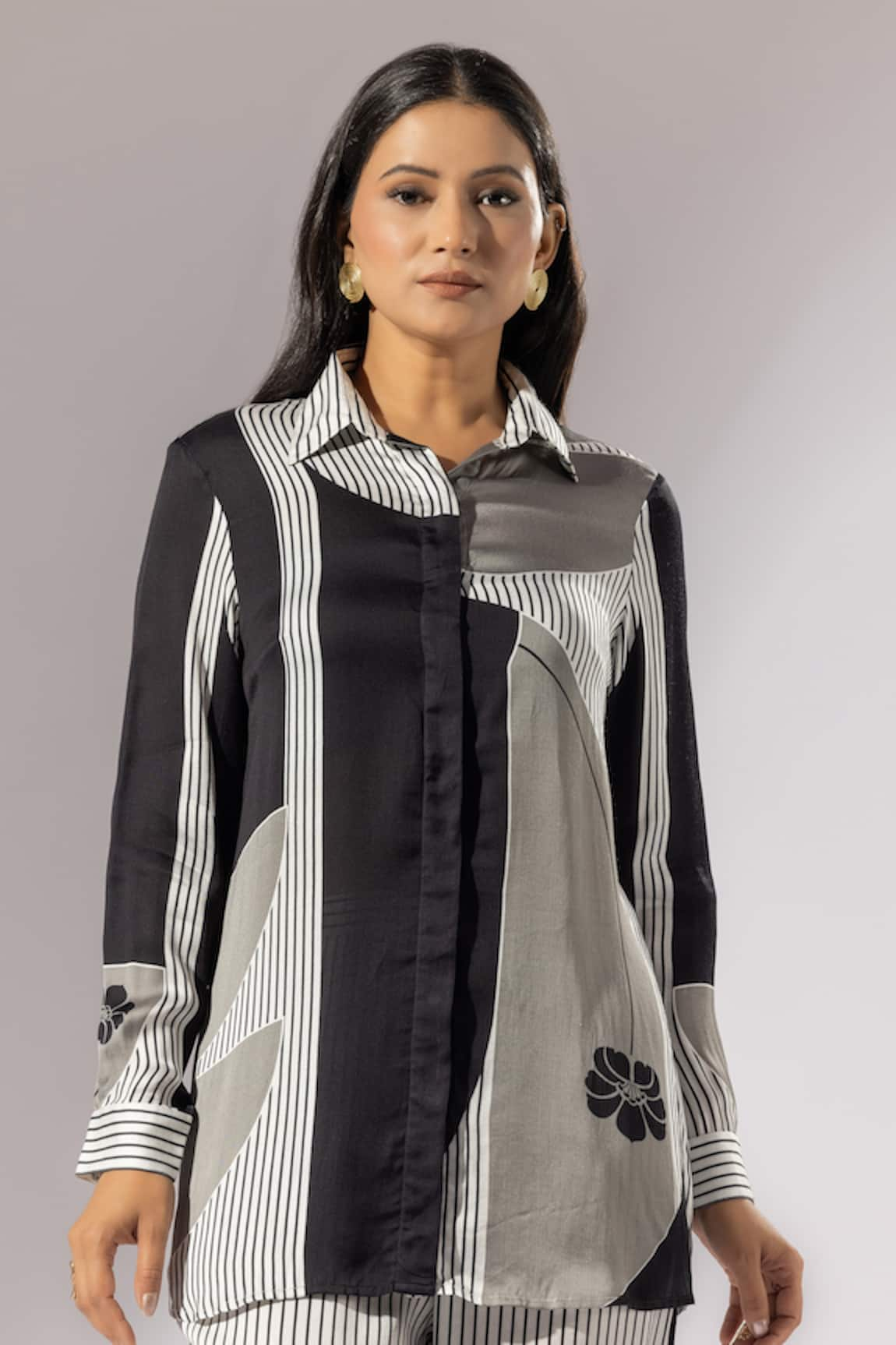 Thee Modern Roots Striped Florin Print Shirt