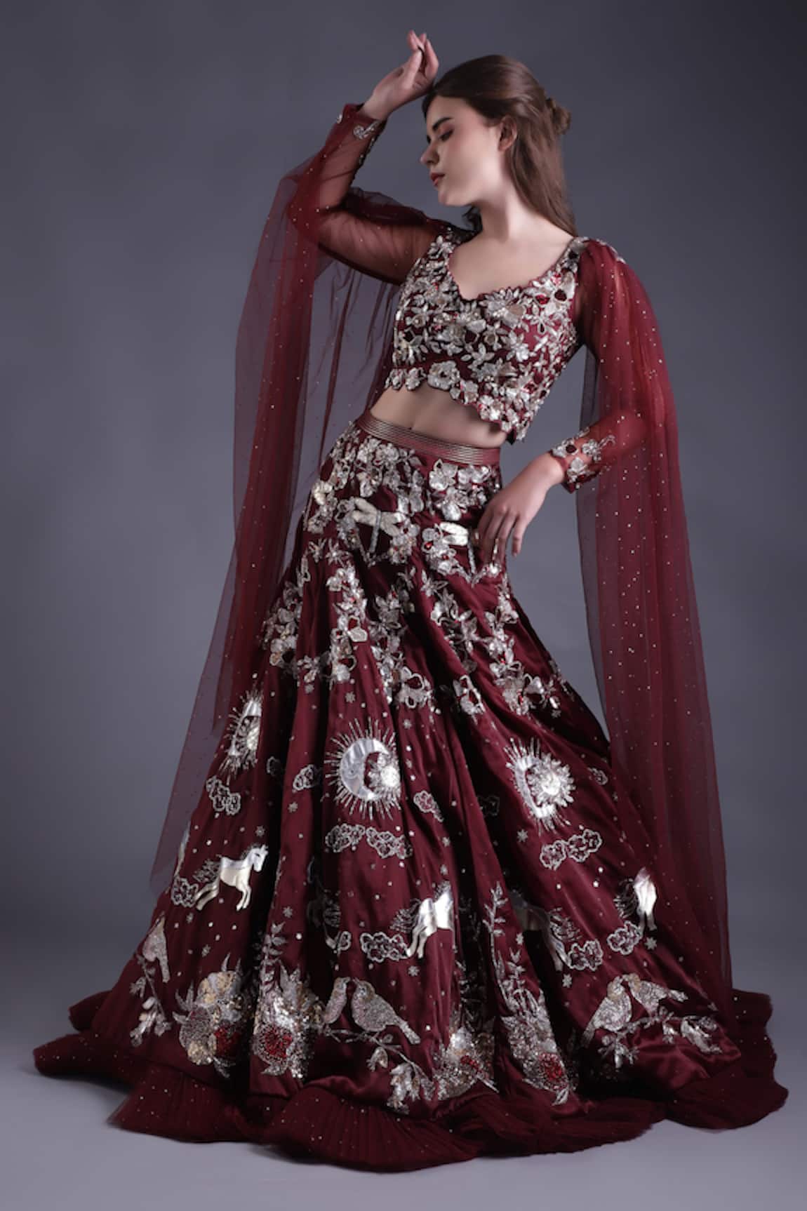House of Tushaom Heavy Embroidered Lehenga With Blouse