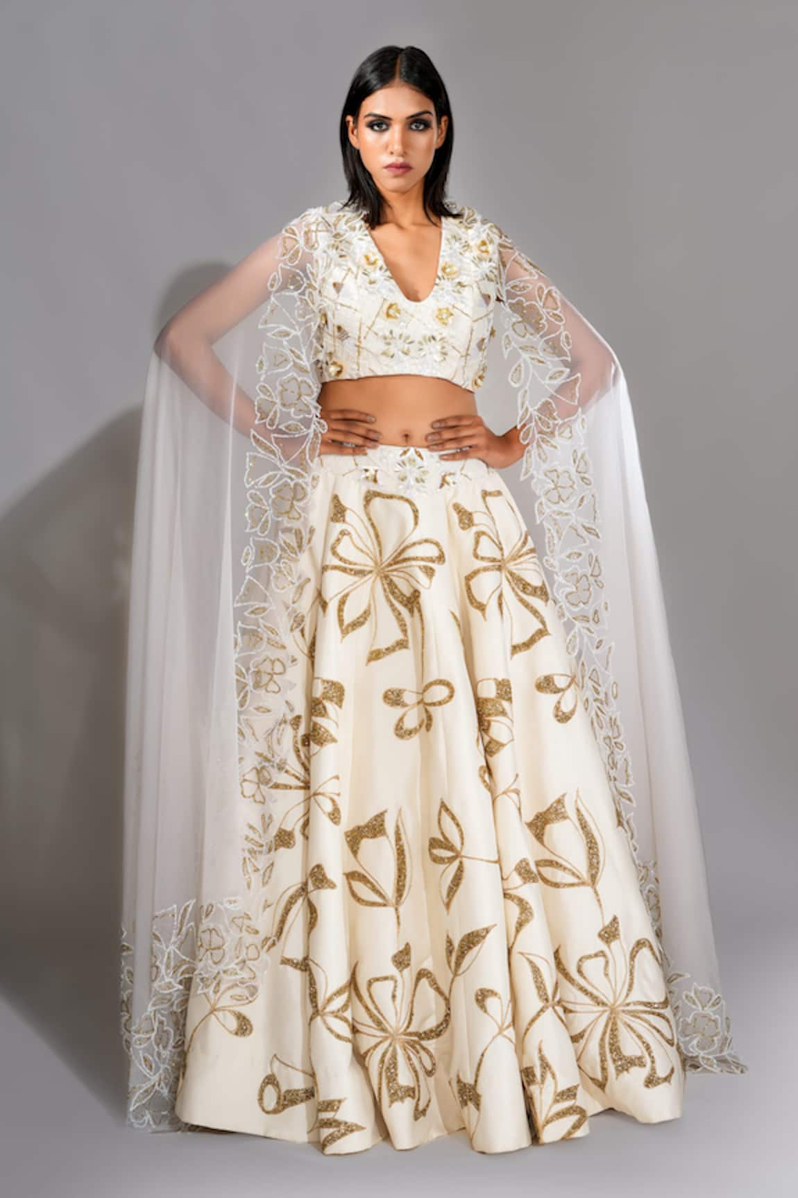 Shruti S Floral Sequin Embroidered Lehenga Set