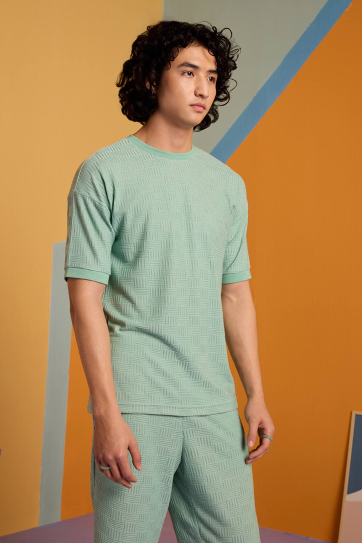 Muvazo Maverick Jacquard Half Sleeve Tee 