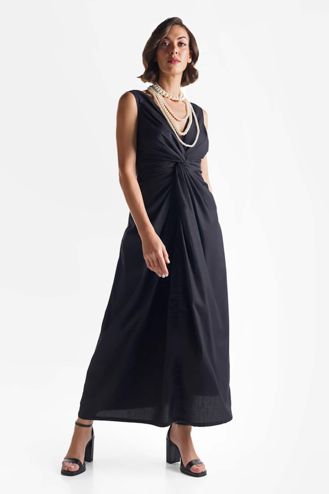 Ekastories Dusk Knot Solid Dress