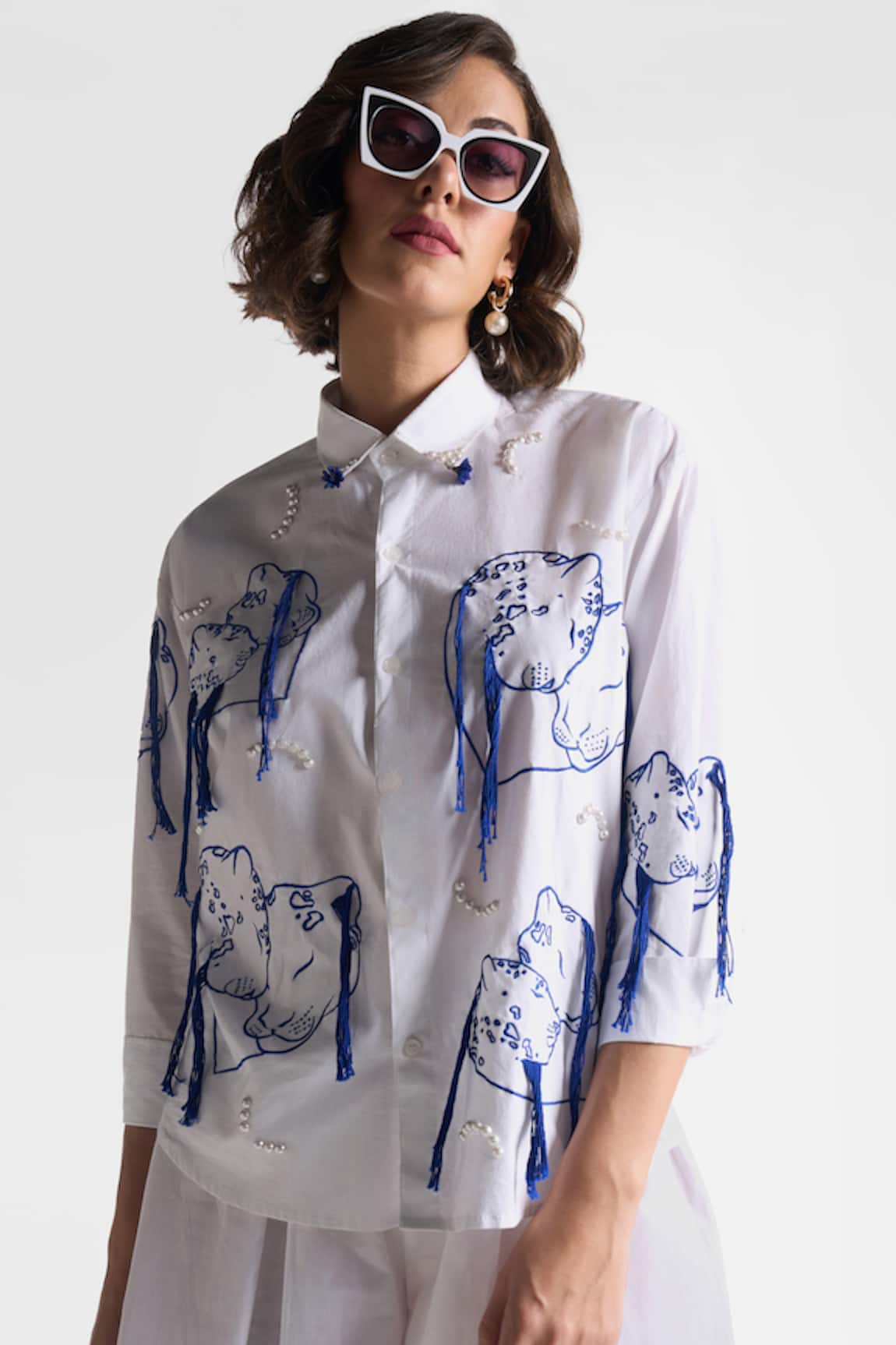 Ekastories Blanc Embroidered Shirt