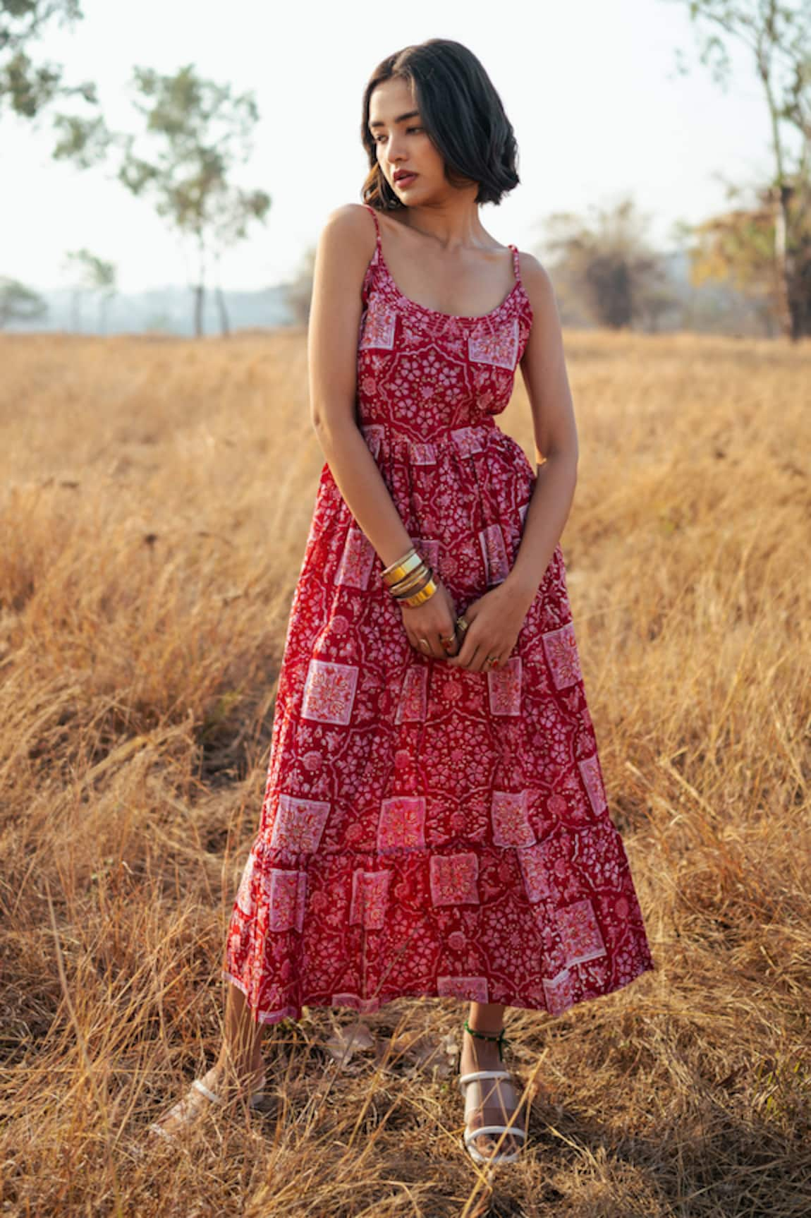 Marche Bikaner Hand Block Print Cotton Dress