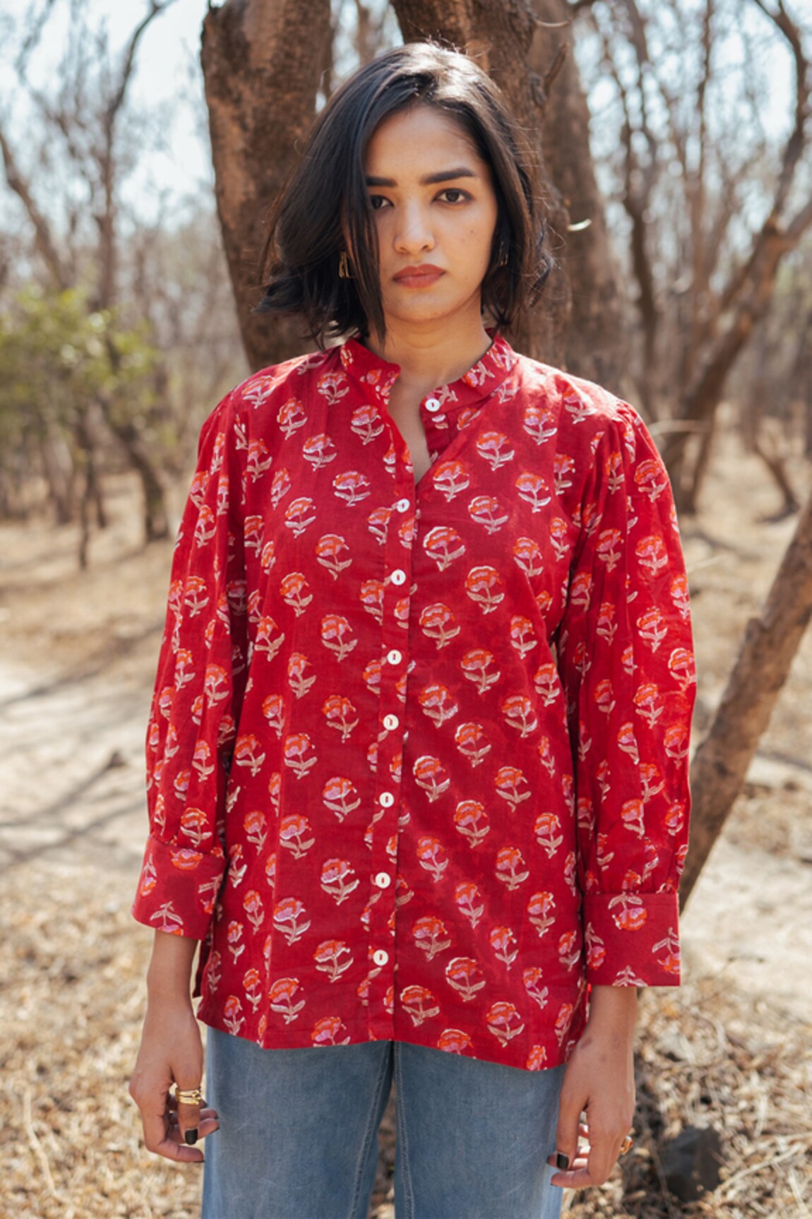 Marche Jaipur Hand Block Print Cotton Shirt