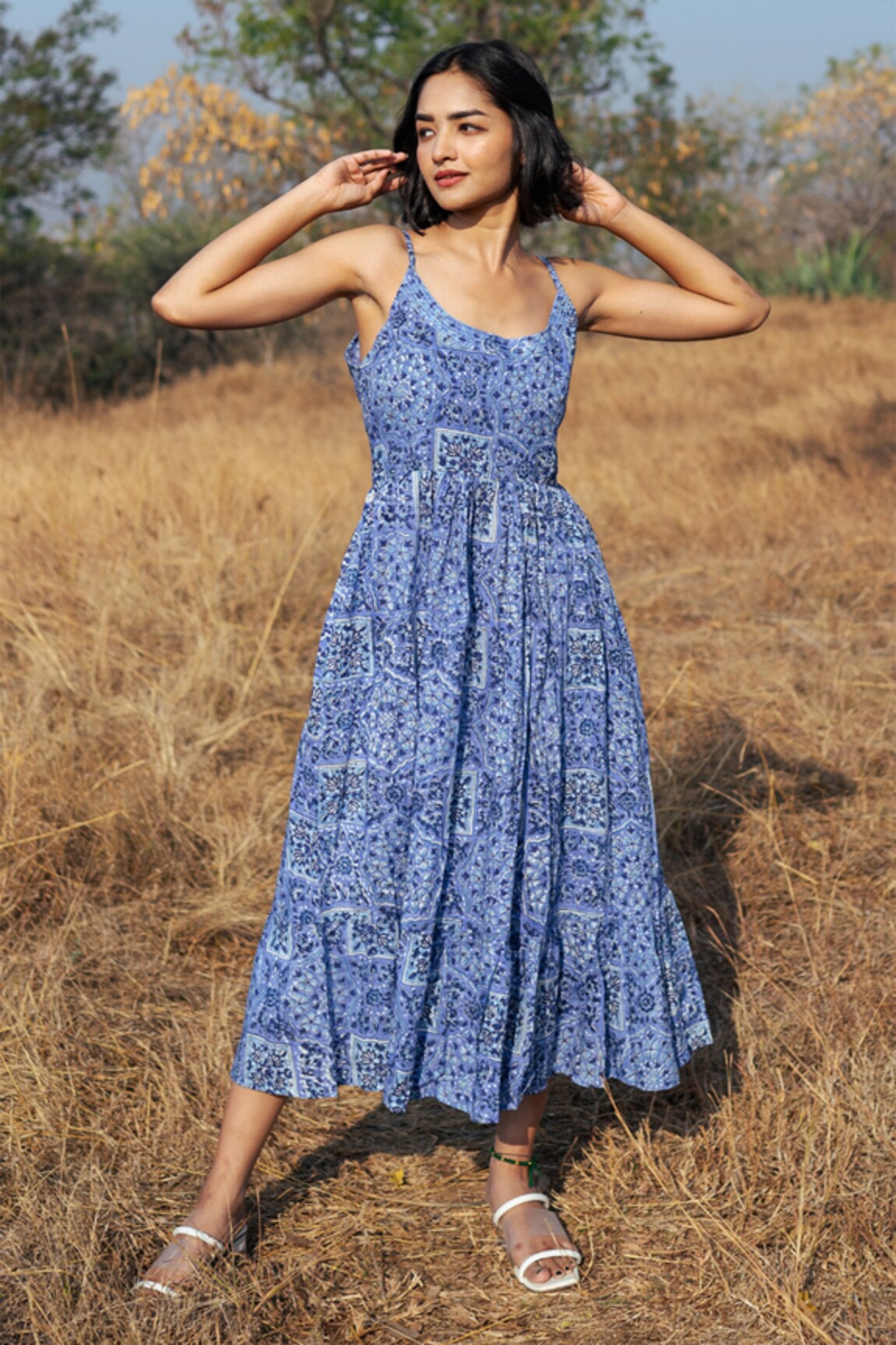 Marche Jodhpur Hand Block Print Cotton Dress