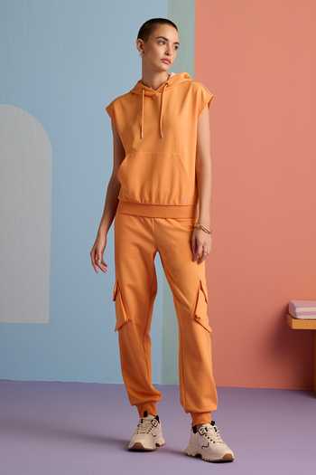 Muvazo Zest Solid Hoodie Top & Joggers Set 