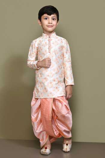 Petite Pomme Bouquet Embroidered Kurta & Dhoti Pant Set 