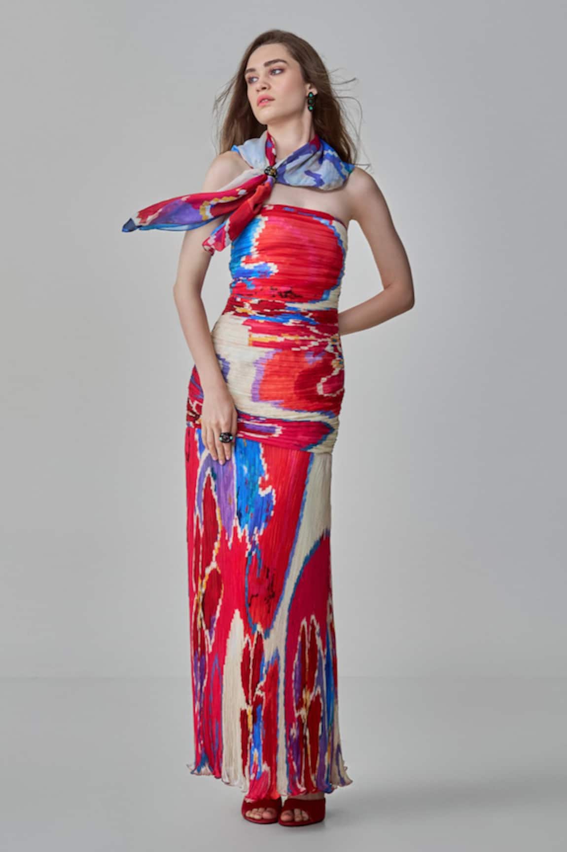 Saaksha & Kinni Jennifer Ikat Print Maxi Dress