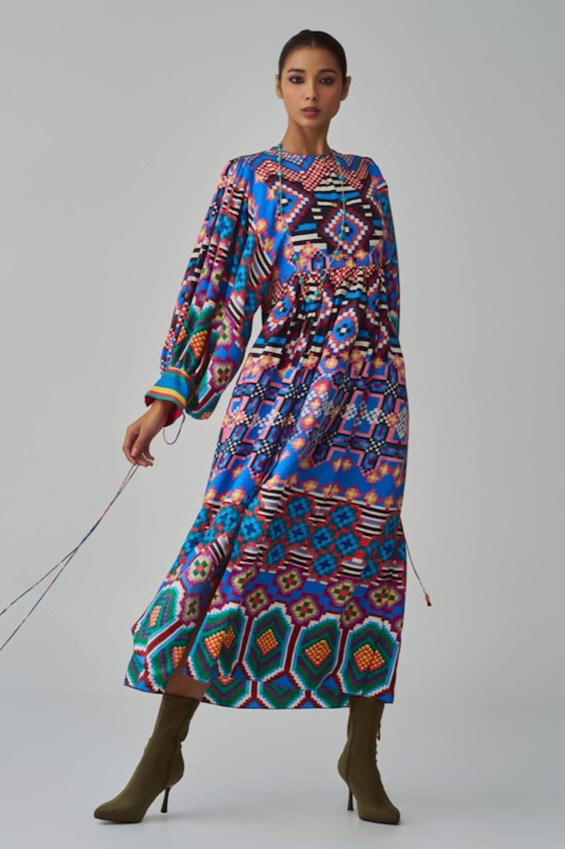 Saaksha & Kinni Sara Ikat Print Midi Dress