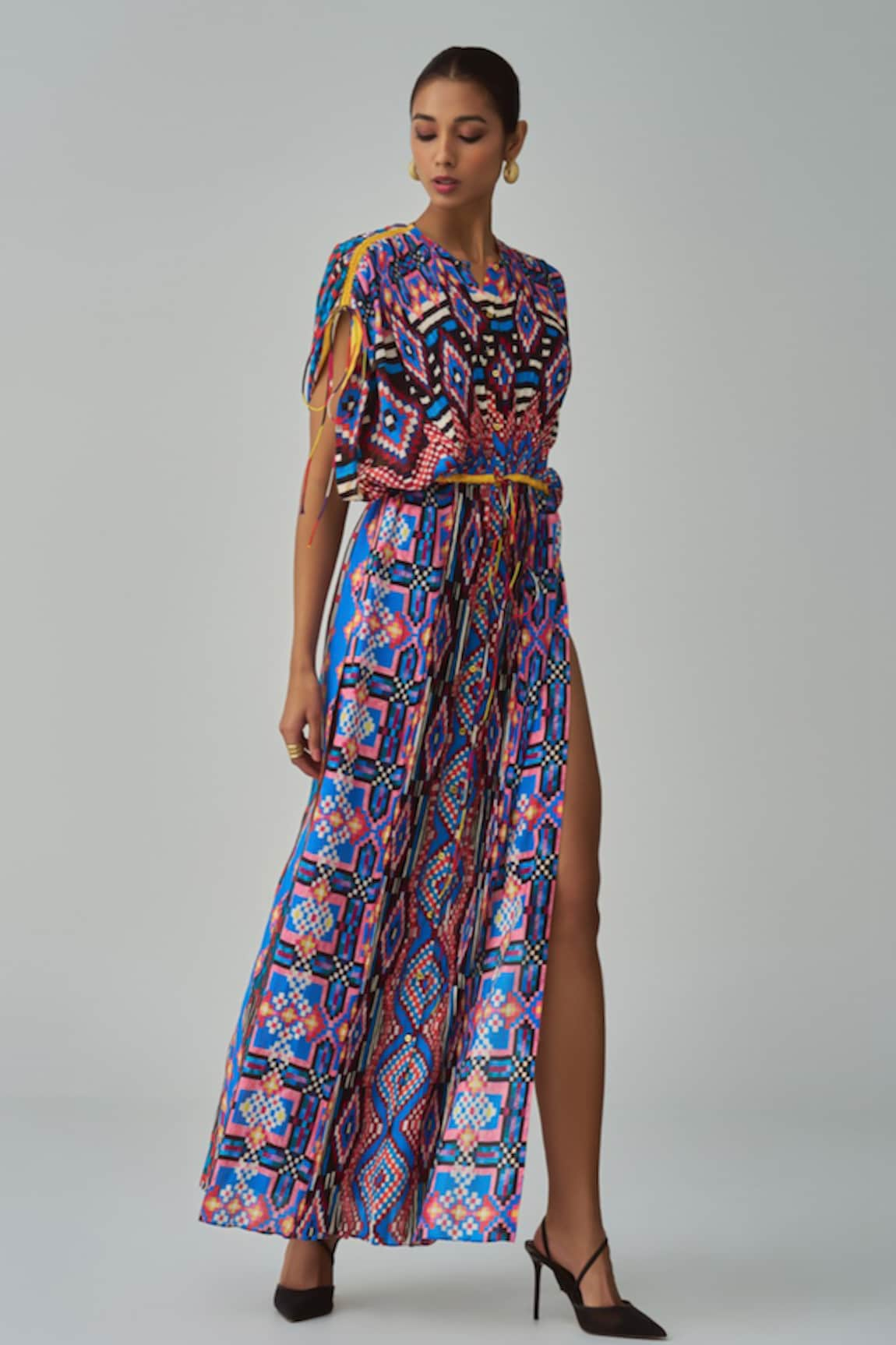 Saaksha & Kinni Sasha Ikat Print Kaftan