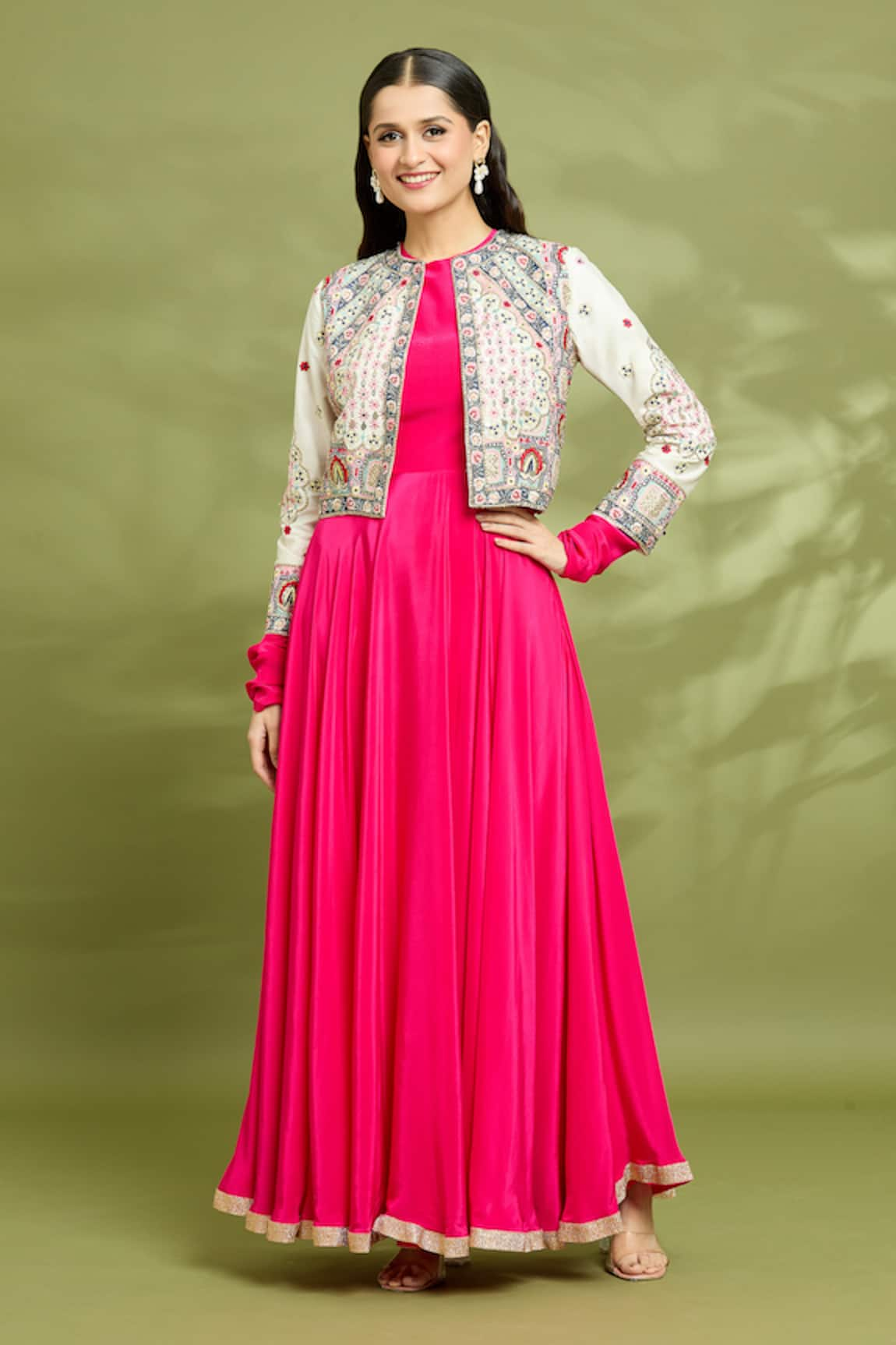 Vyasa by Urvi Gown With Embroidered Jacket