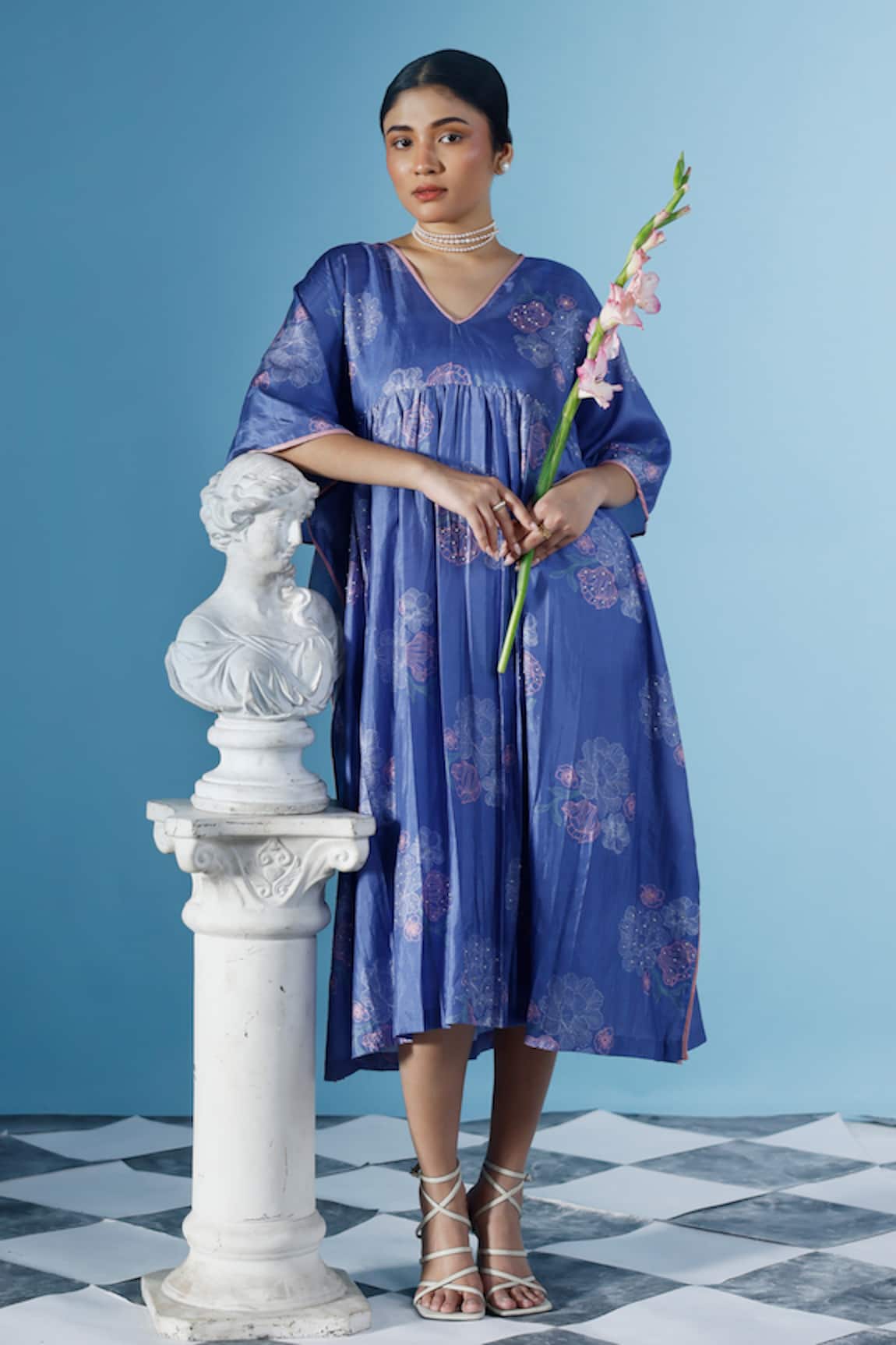 Chokhi Chorri Adara Enchanted Florin Print Kaftan Dress With Inner