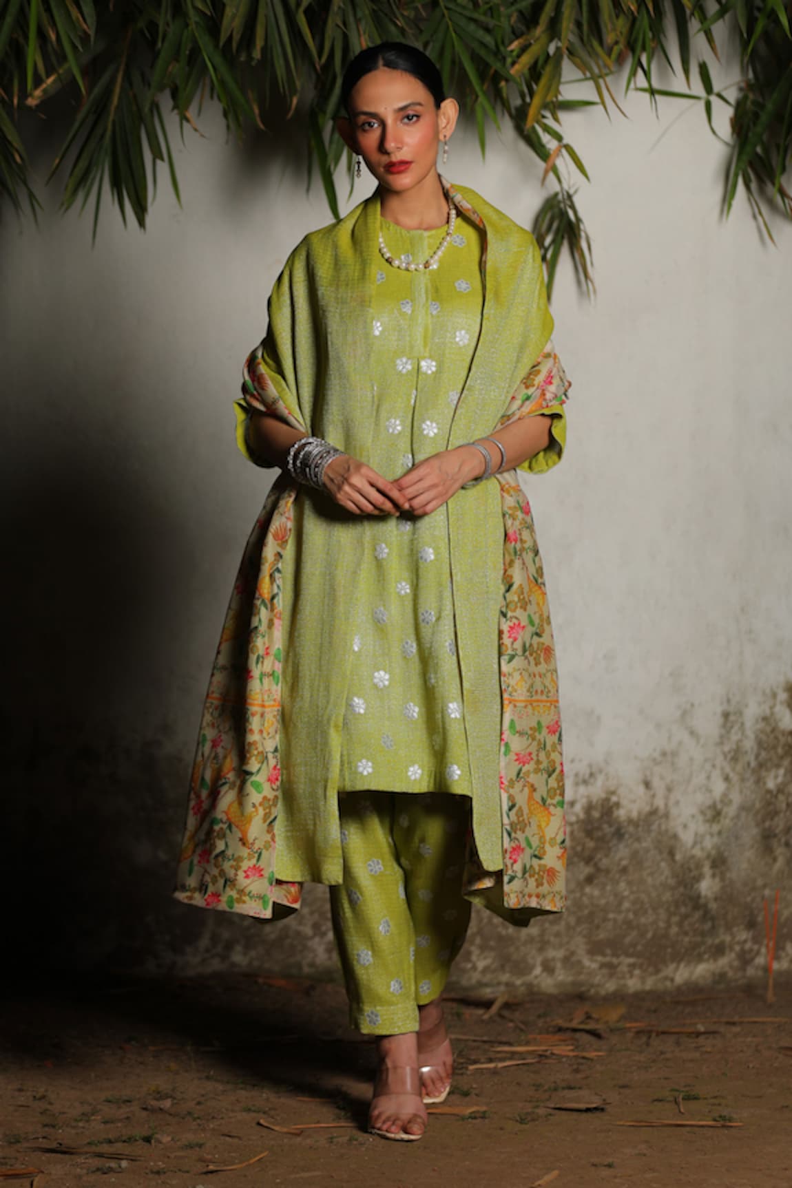 SAKSHAM & NEHARICKA Lebu Hand Embroidered Kurta Pant Set