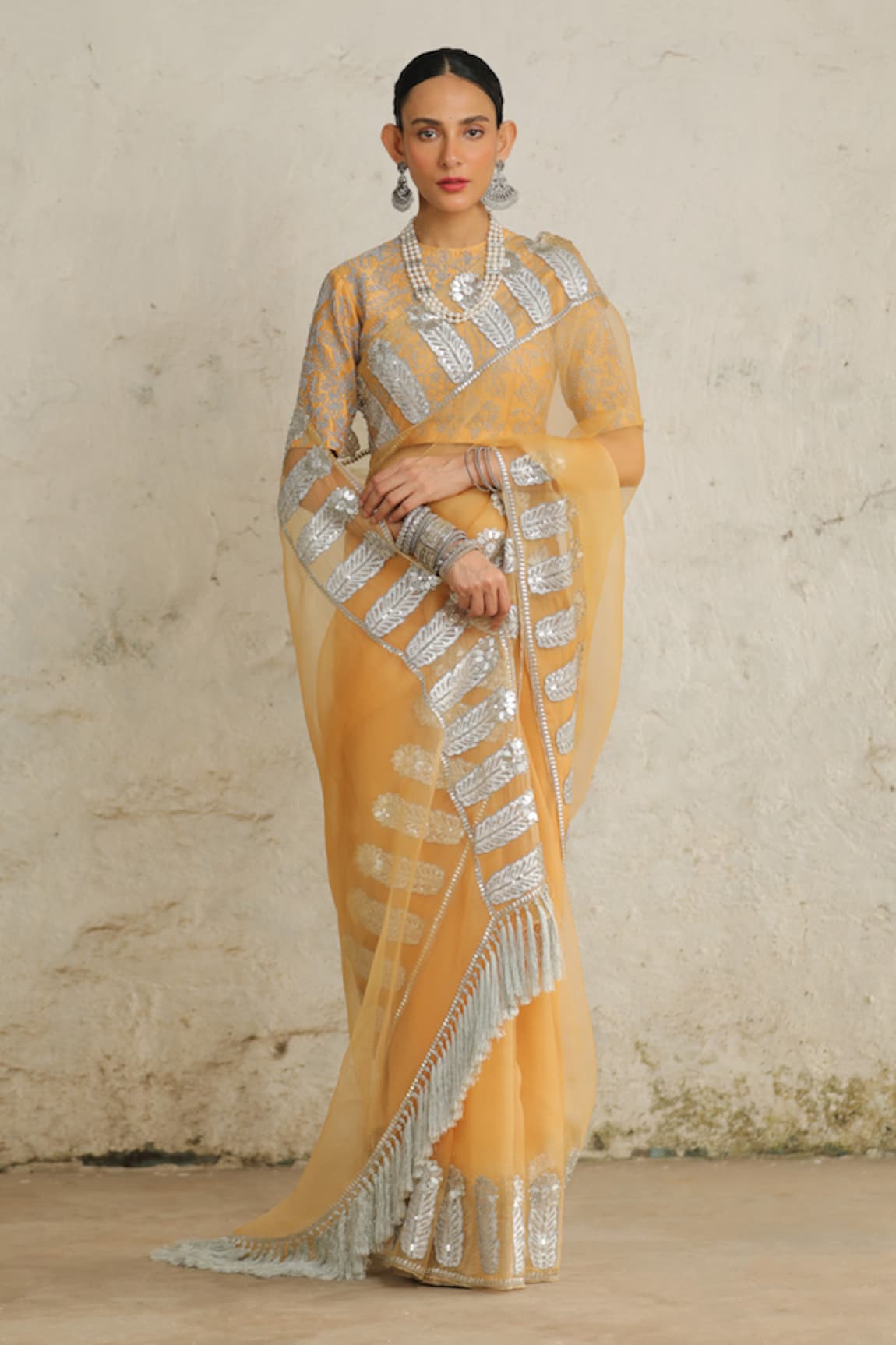 Saksham Neharicka Maharani Hand Embroidered Saree With Blouse