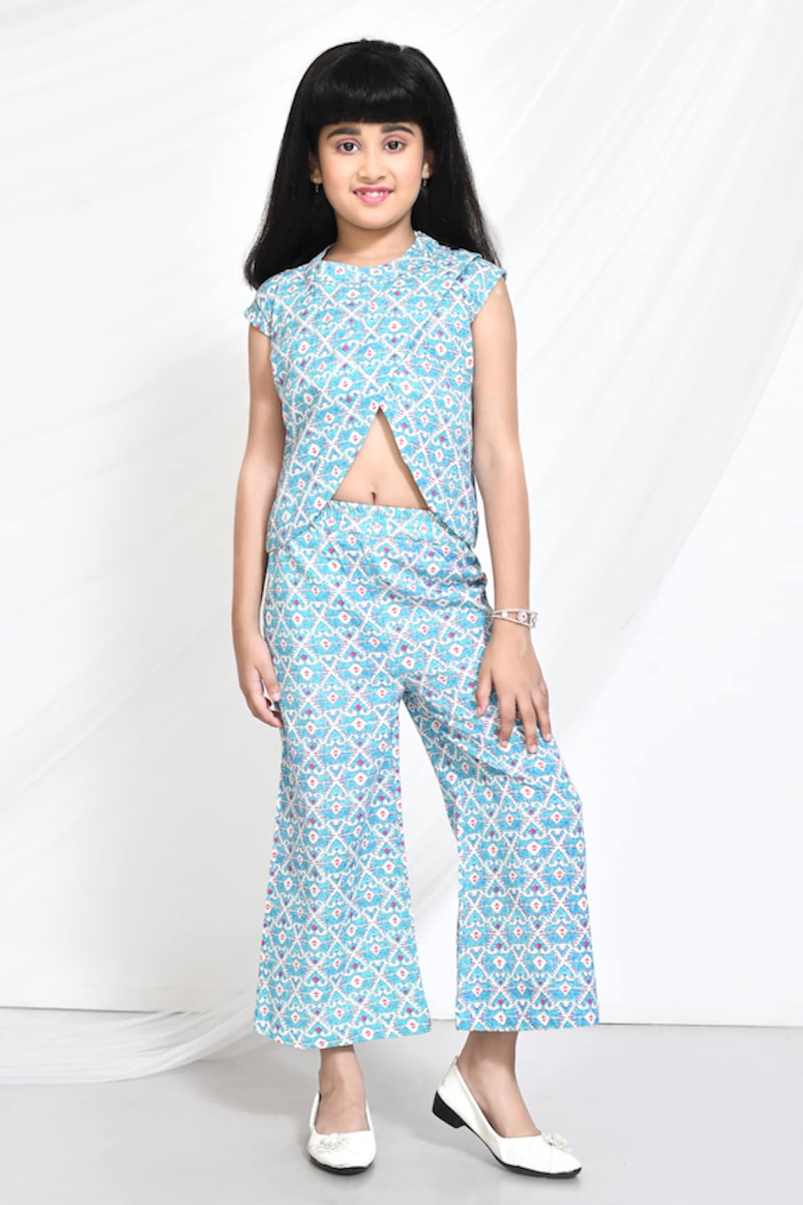 Banana Bee Tide Geometric Print Top With Pant