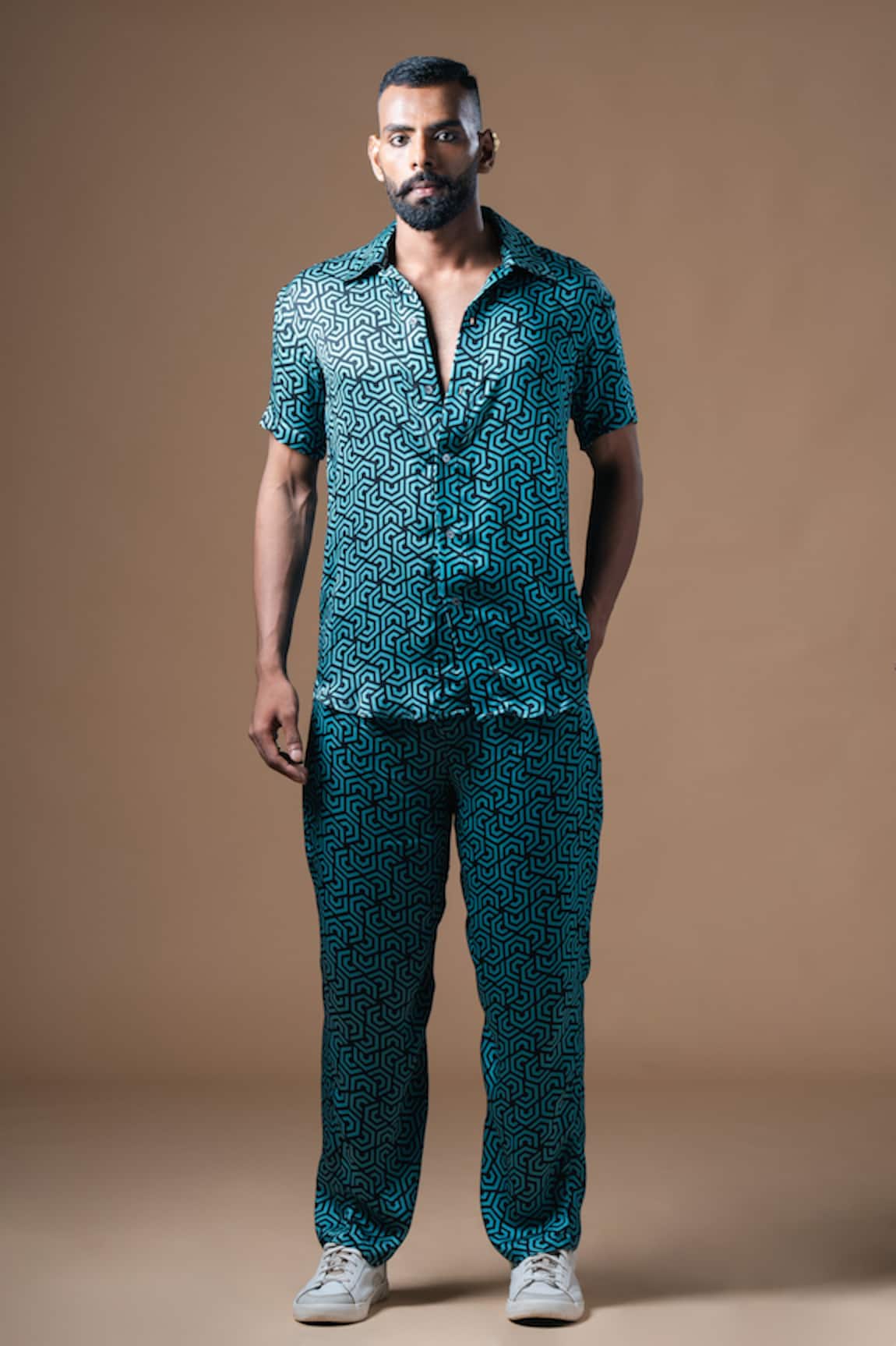 KHUSHBOO HARAN BORKAR Geometric Print Shirt & Pant Co-ord Set