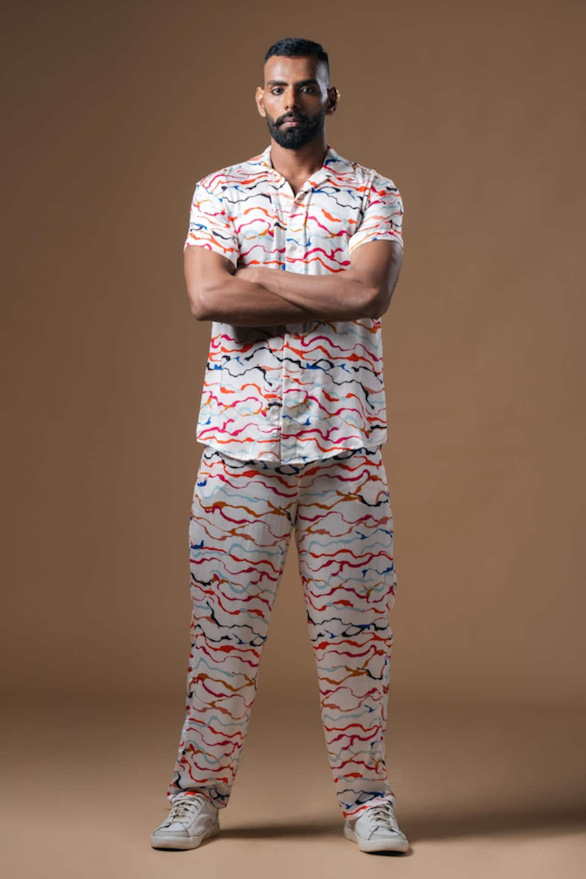 KHUSHBOO HARAN BORKAR Wave Print Shirt & Pant Co-ord Set