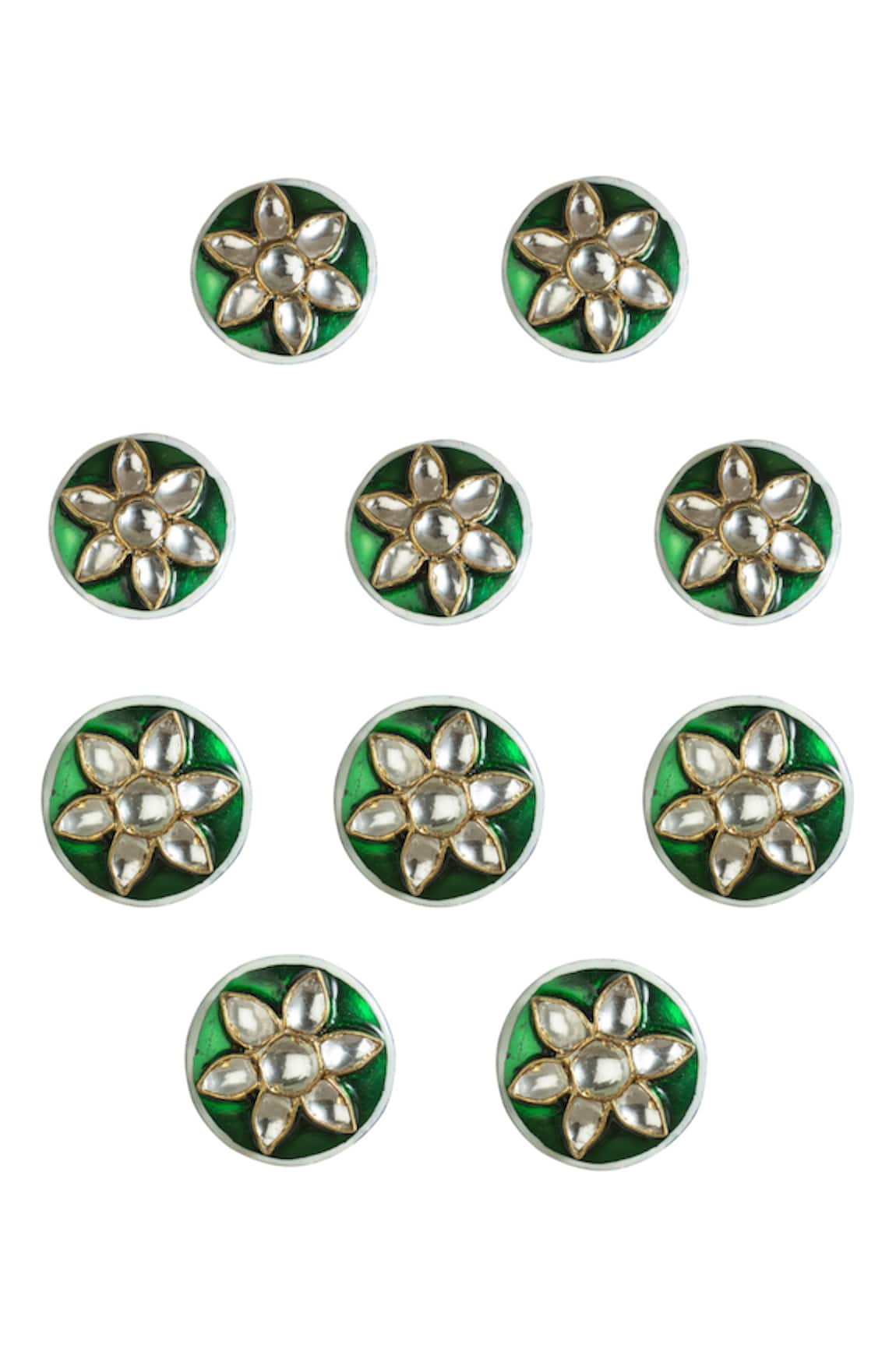 Riana Jewellery Jadtar Stone Studded Kurta Buttons 10 Pcs Set