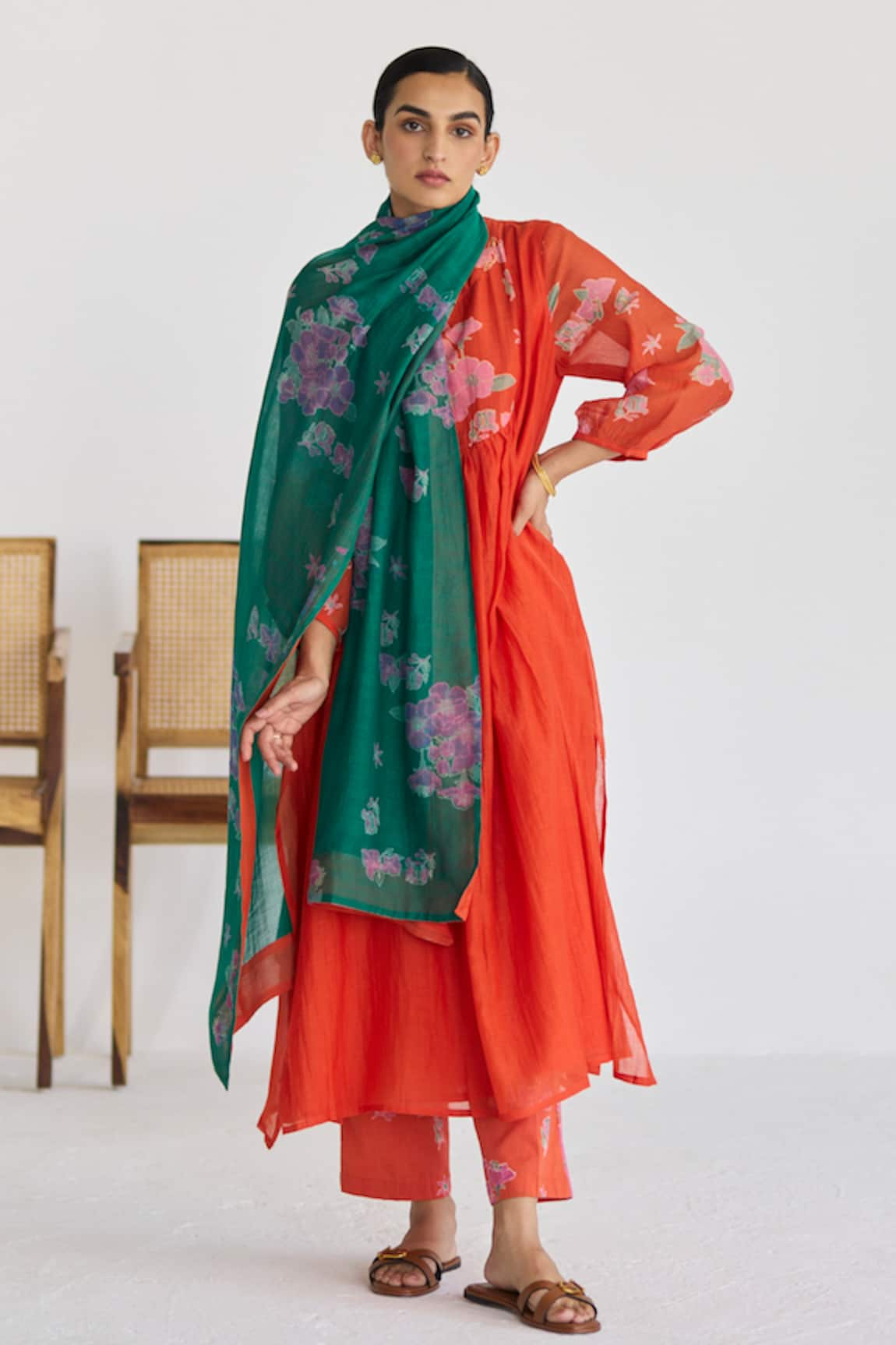 Juanita by Shubhda Bougainvillea Florid Print Kurta Set