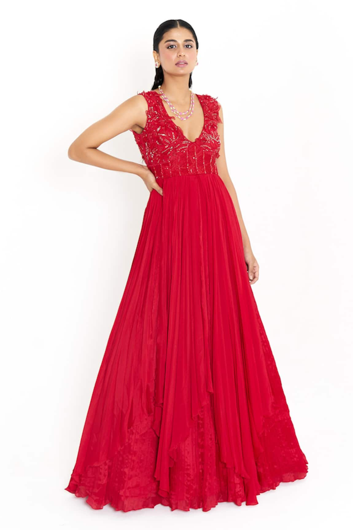 ISSA STUDIO BY CHETANA & SWATHI Margaret Embellished Yoke Gown