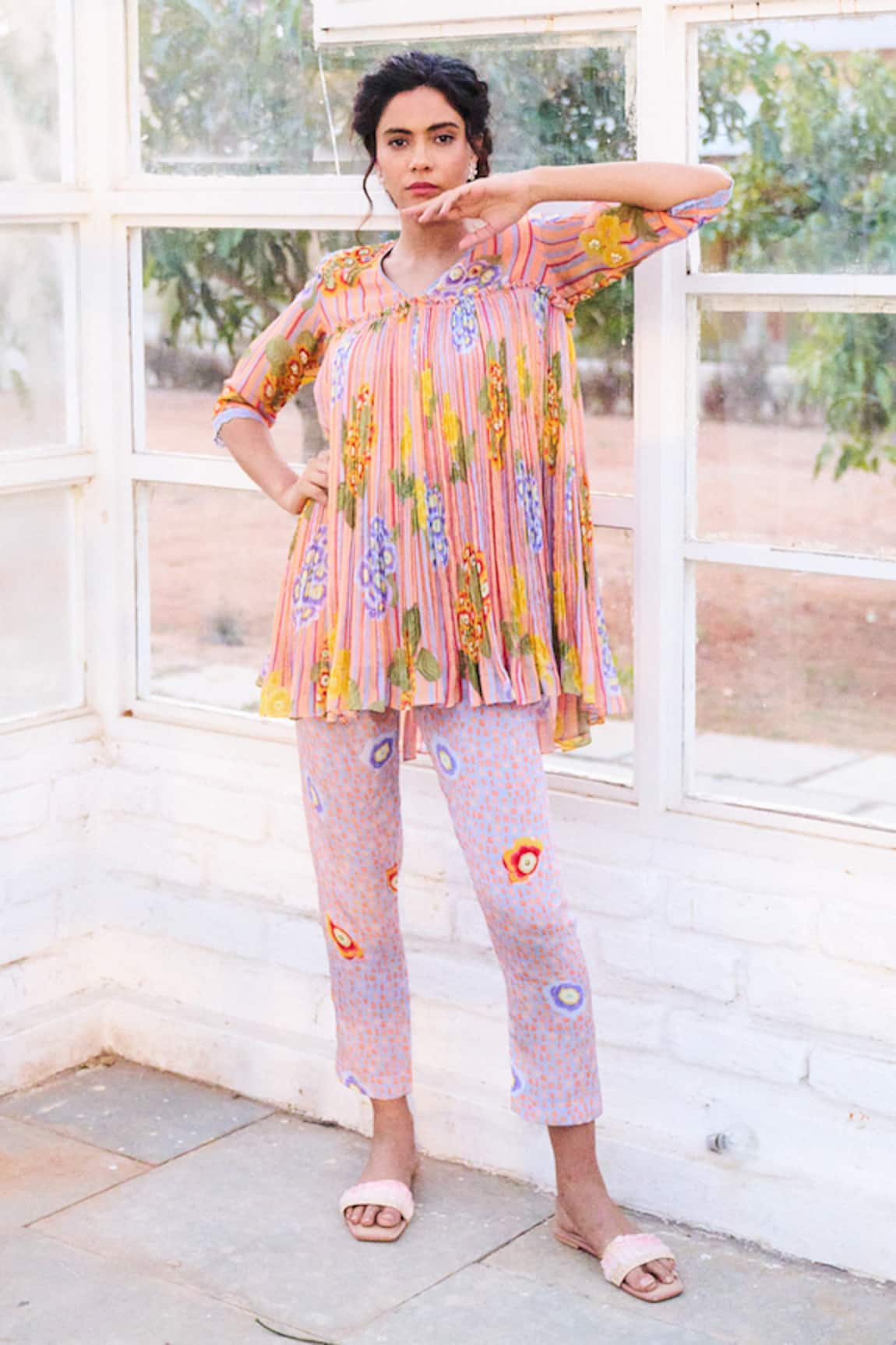 ISSA STUDIO BY CHETANA & SWATHI Nina Gathered Kurta With Pant