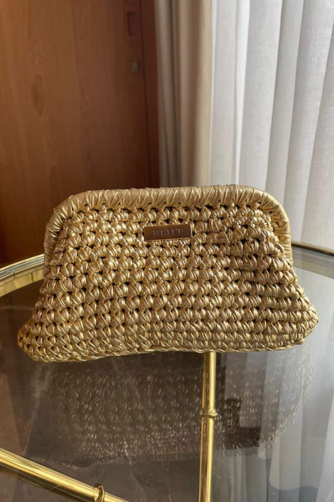 BIJIT Woven Metallic Clutch