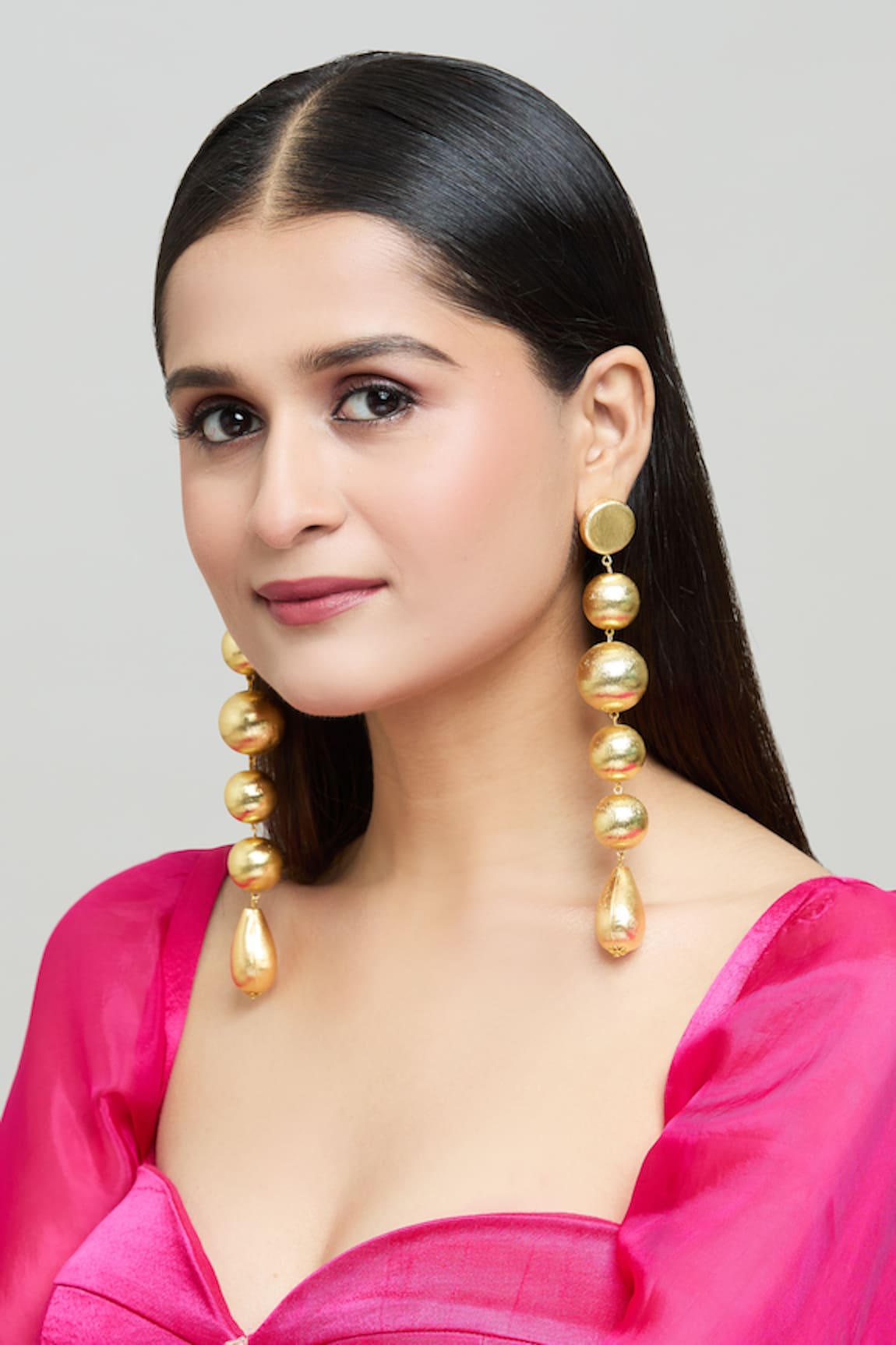 Nayaab by Aleezeh Deepika Gold Nugget Danglers