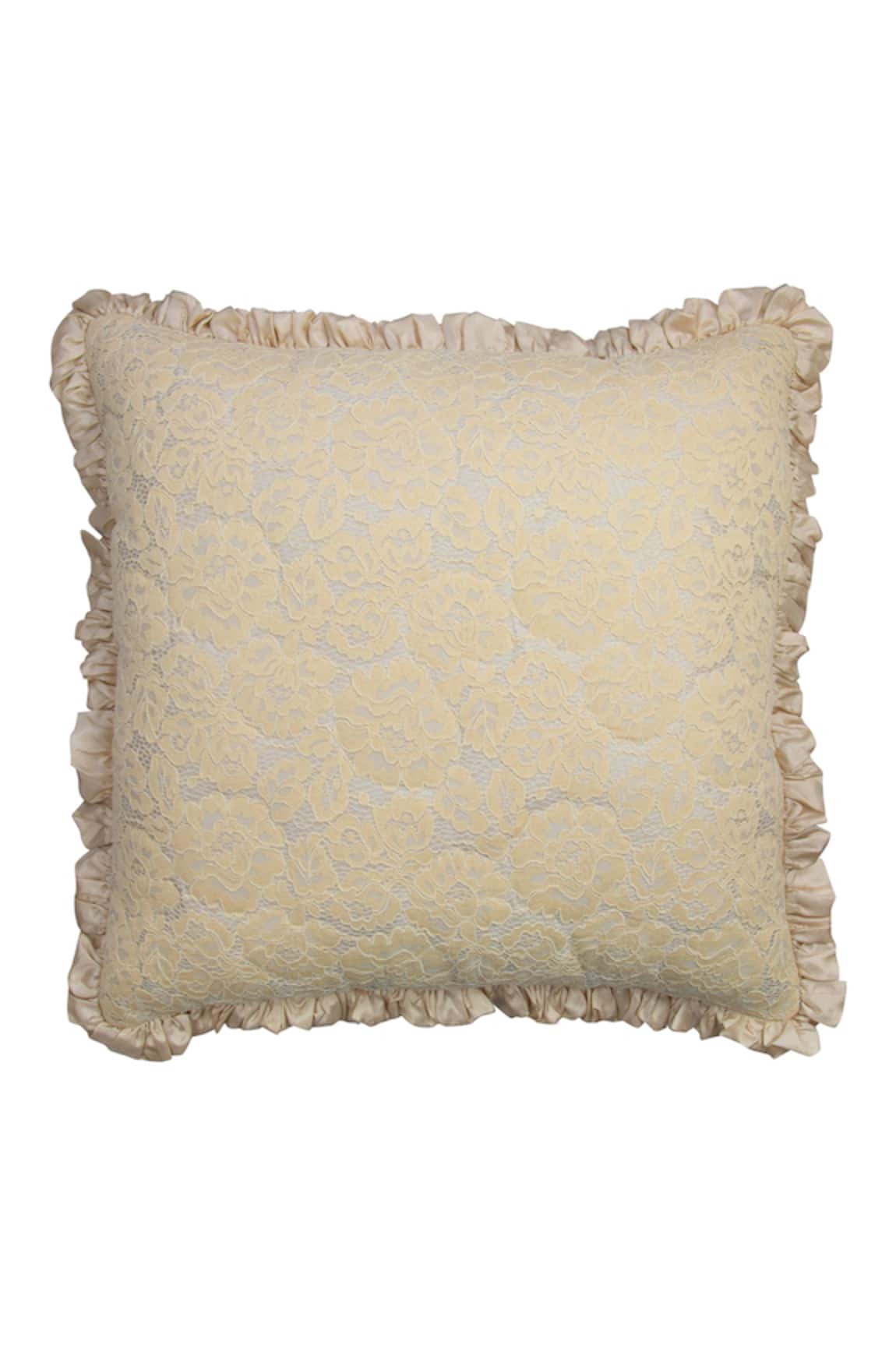 Diva Riche Flower Lace Embellished Cushion Cover