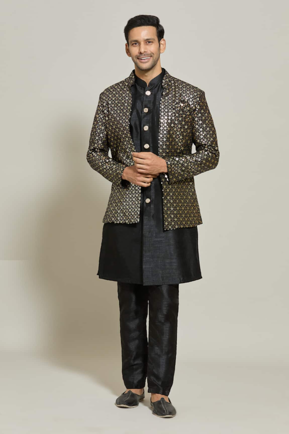 Aryavir Malhotra Sequin Embroidered Jacket Pant Set