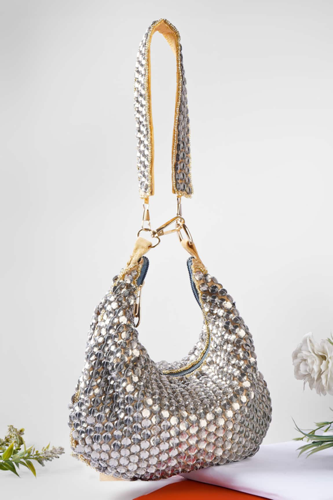 A Clutch Story Smoky Quartz Embellished Bag