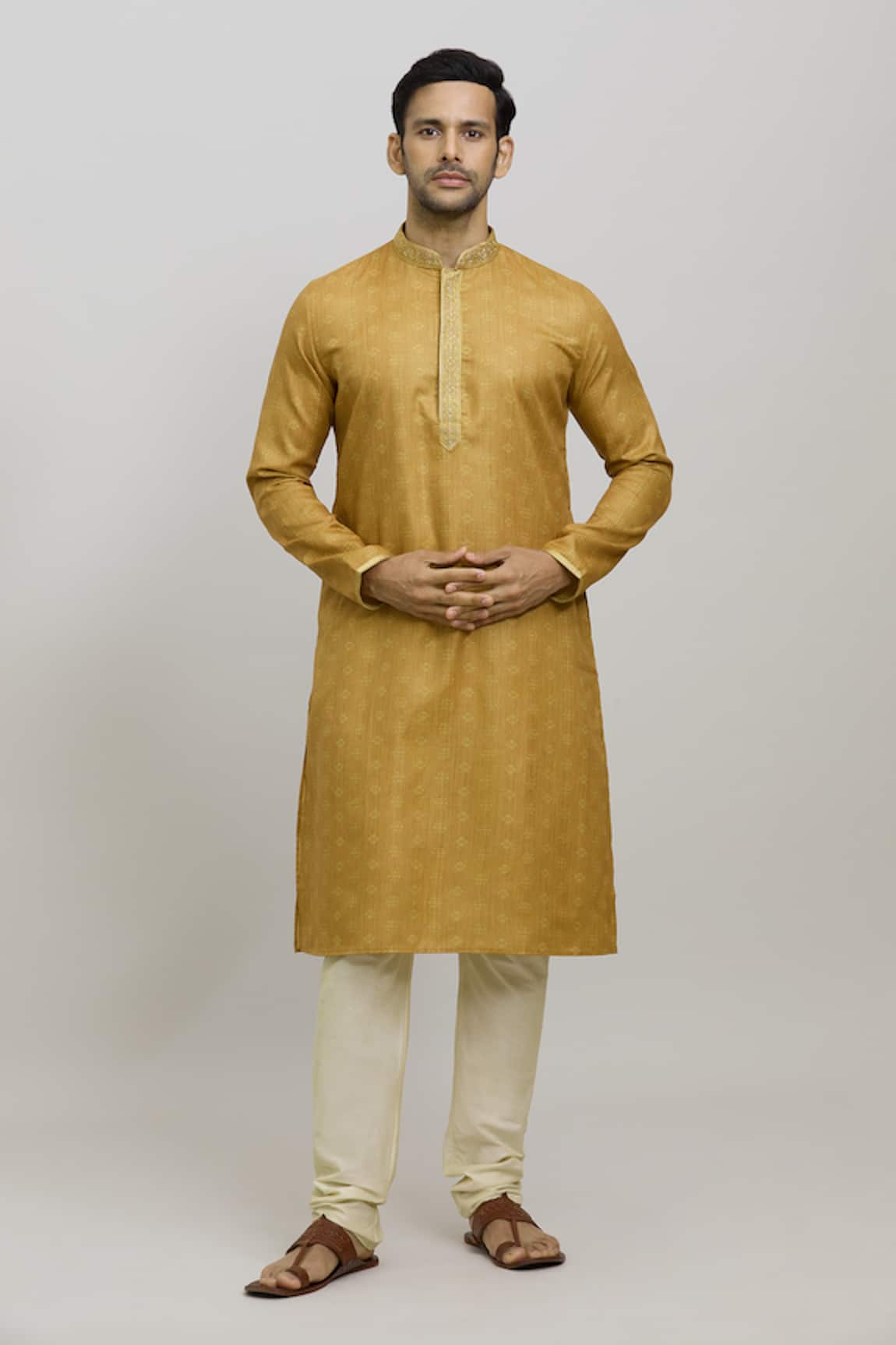 Arihant Rai Sinha Geometric Woven Kurta & Churidar Set 