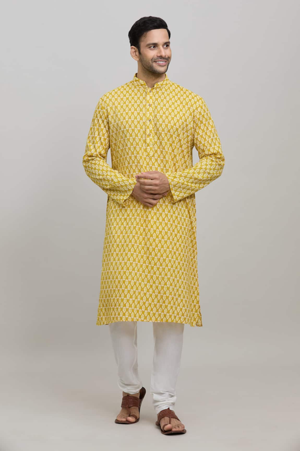 Arihant Rai Sinha Cotton Floral Print Kurta Set 