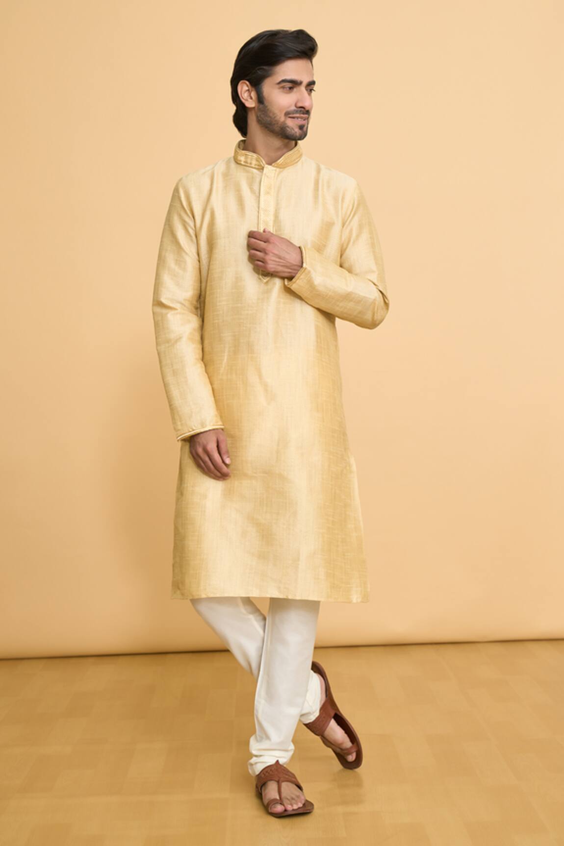 Arihant Rai Sinha Woven Straight Kurta With Churidar 