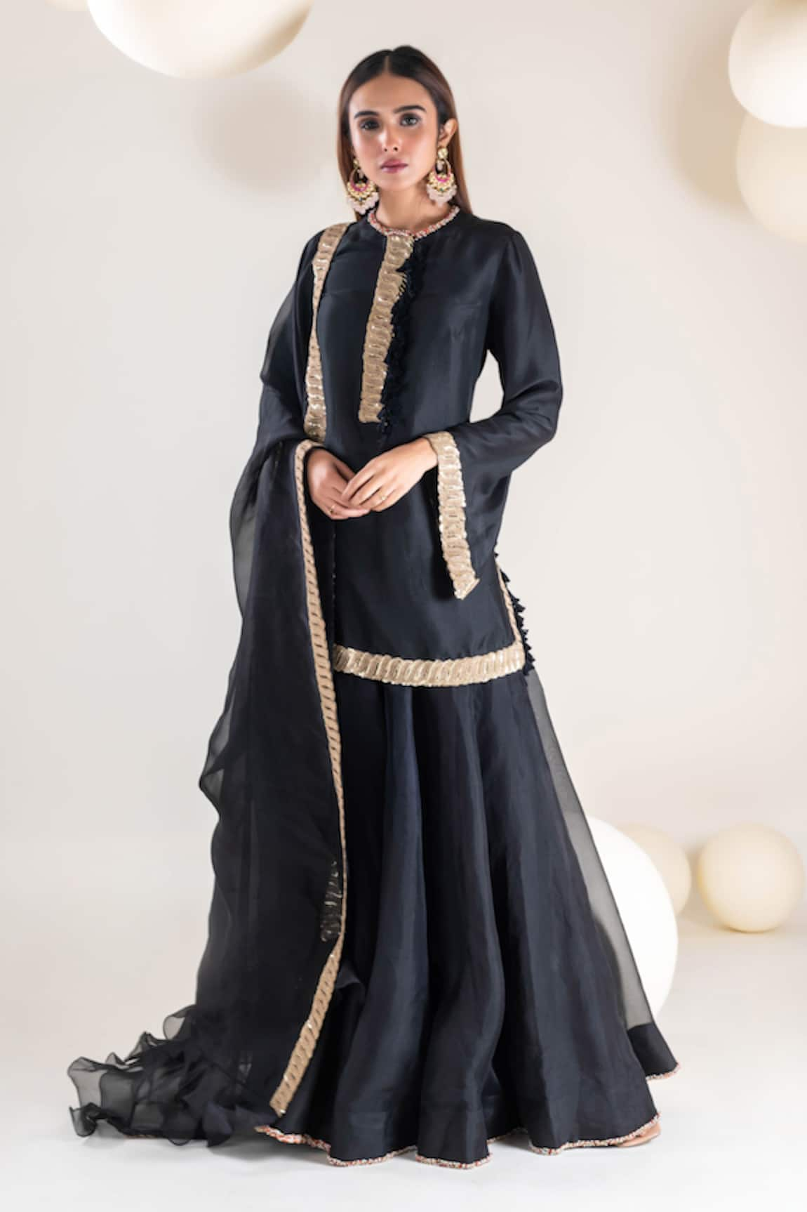 Pallavi Poddar Zardozi Embroidered Kurta Sharara Set