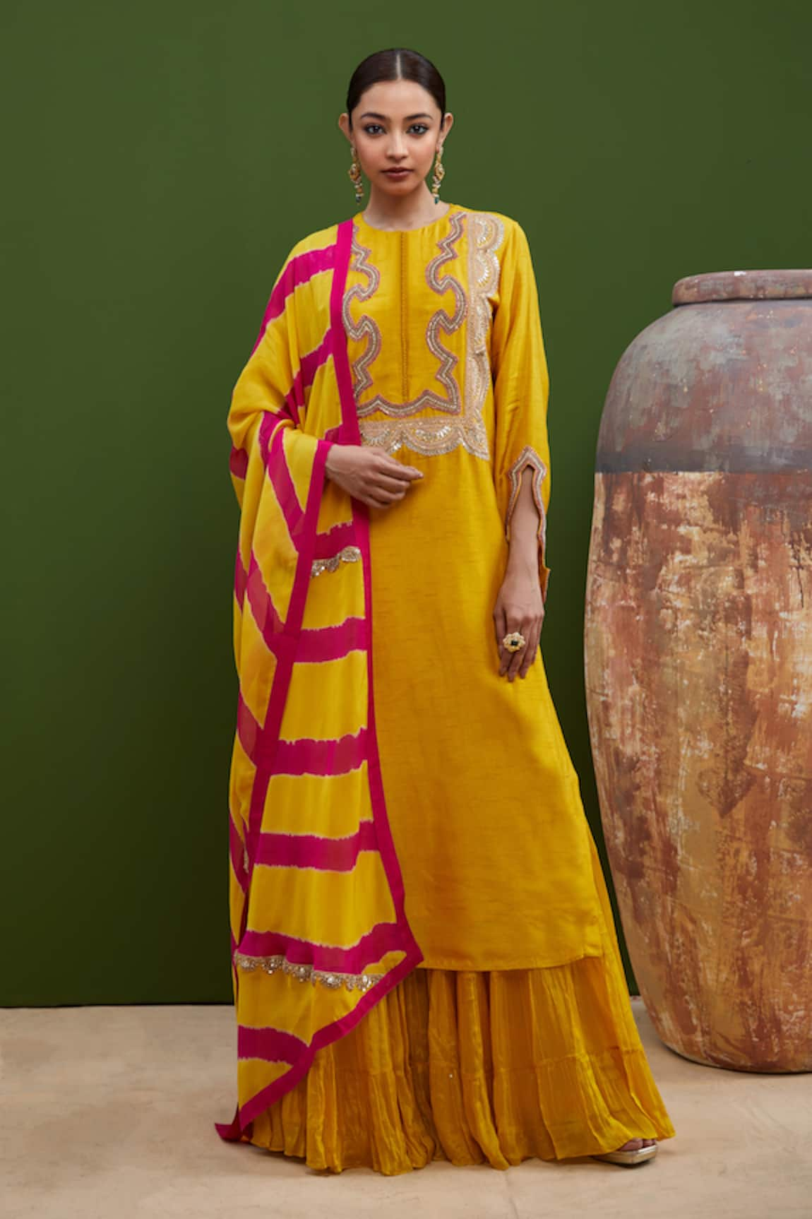 Vasavi Shah Gota Embroidered Kurta Gharara Set