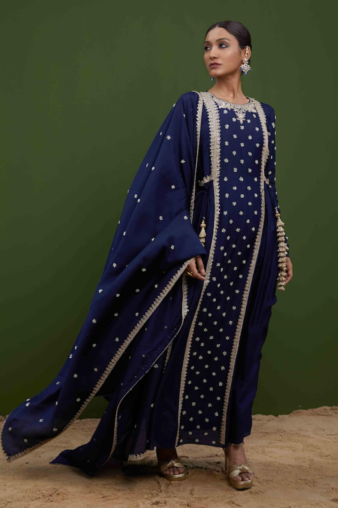 Vasavi Shah Sequin & Thread Embroidered Anarkali With Dupatta