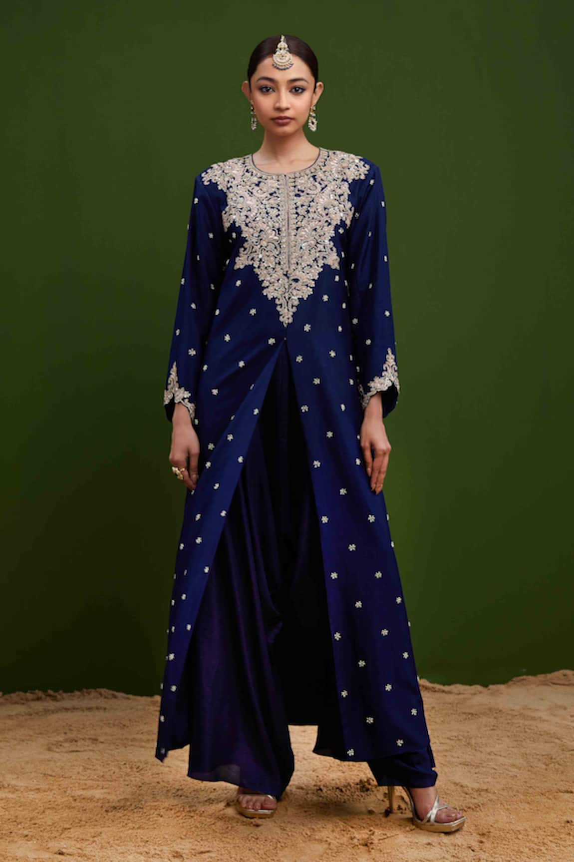 Vasavi Shah Dori & Sequin Embroidered Jacket & Harrem Pant Set