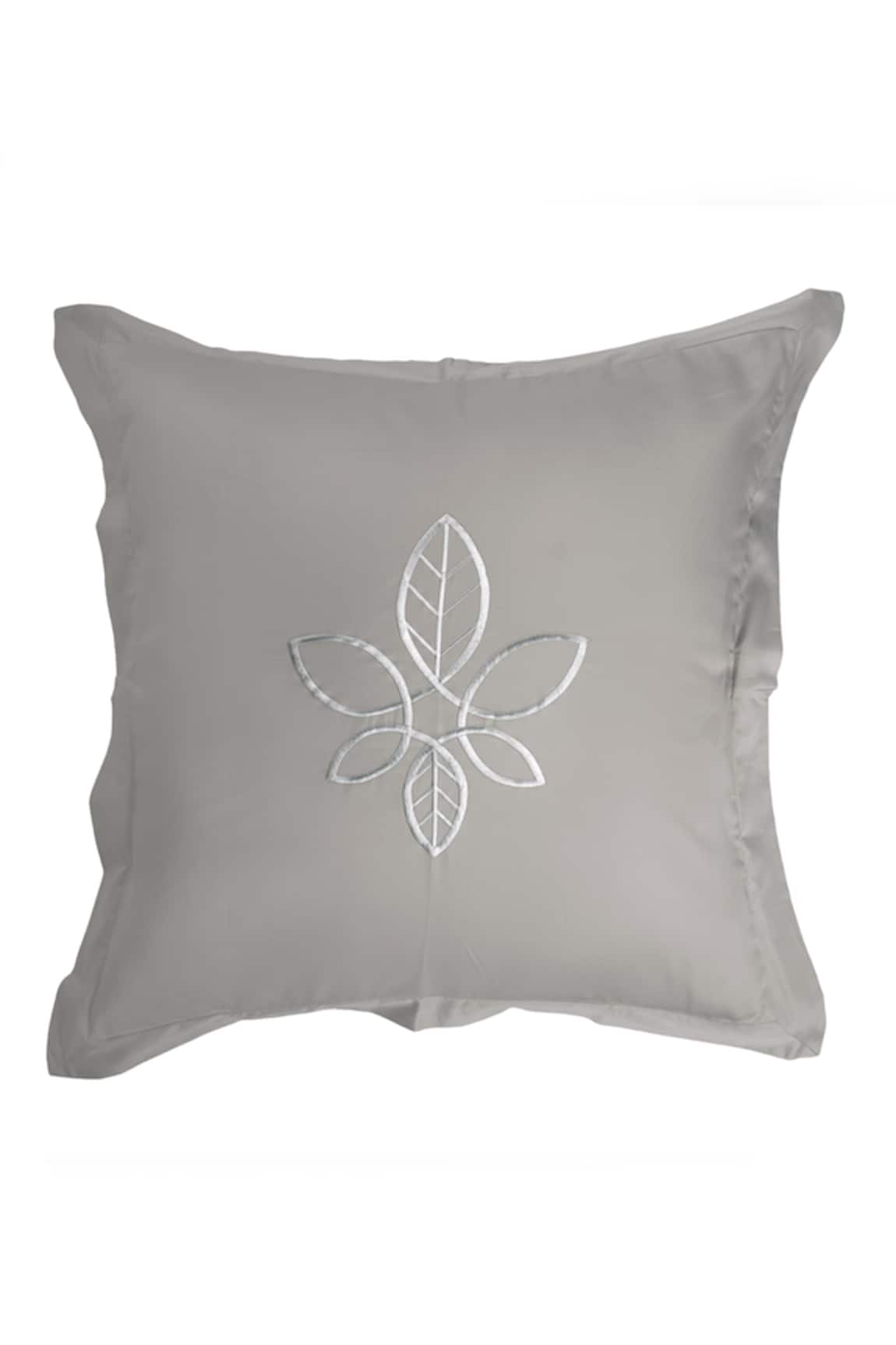 VEDA HOMES Leaf Embroidered 2 Pcs Cushion Covers