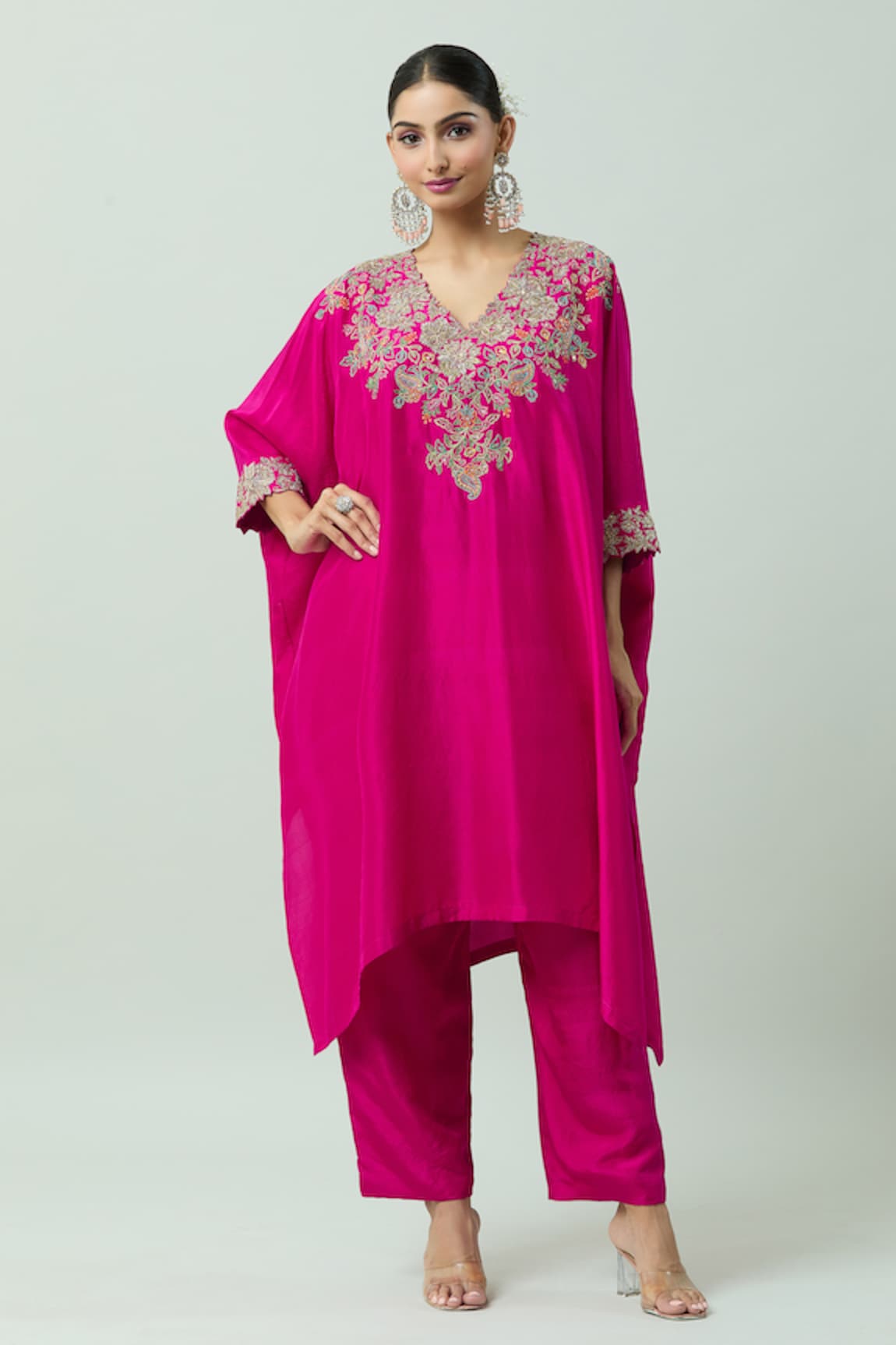 Mrunalini Rao Pure Silk Embroidered Kurta With Pant